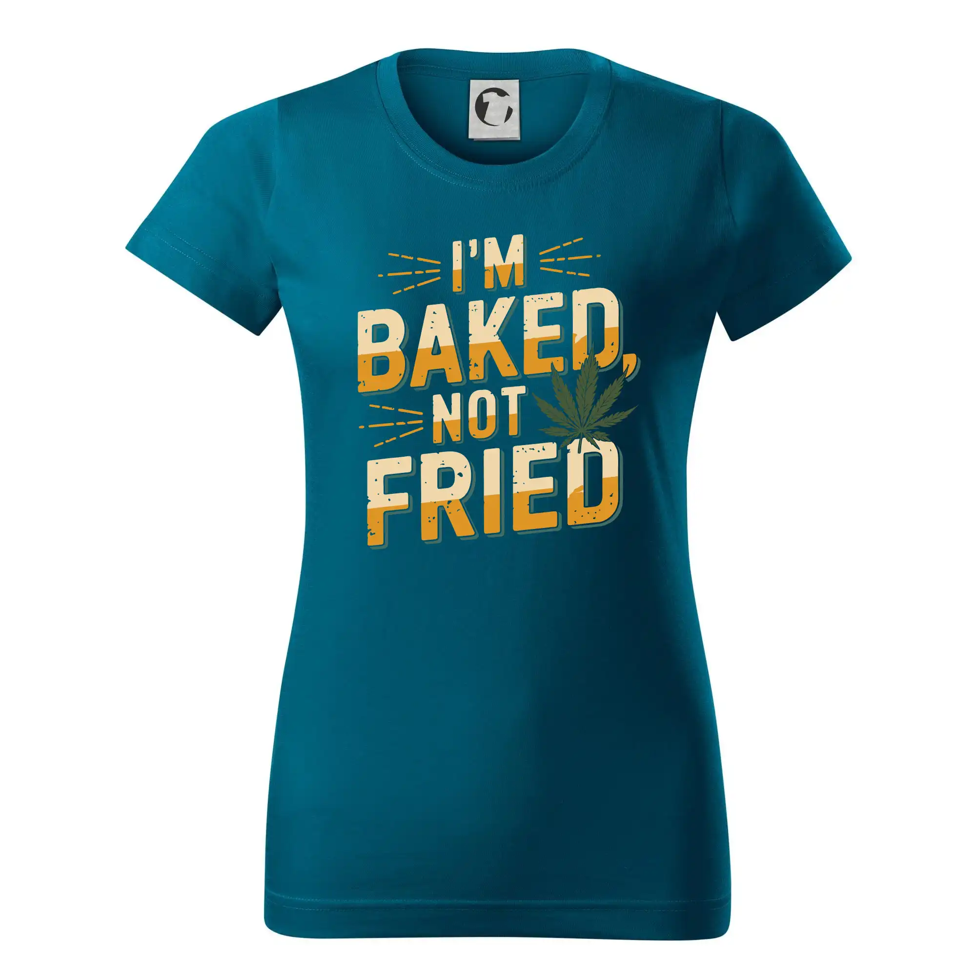 Tričká pre pohodový ľudí - Marihuana - Iam baked not fried - Dámske tričko basic - ľahko voľnejšie a dlhšie