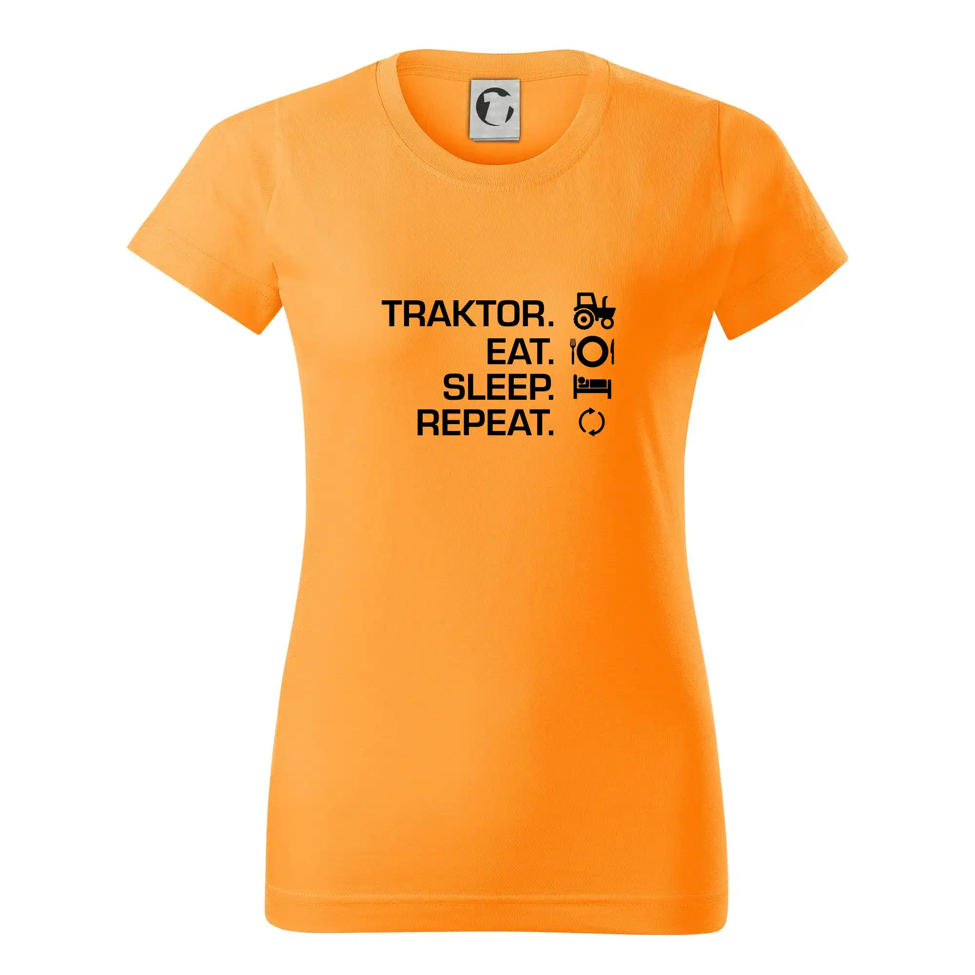 Traktor eat sleep repeat - Dámske tričko basic - ľahko voľnejšie a dlhšie