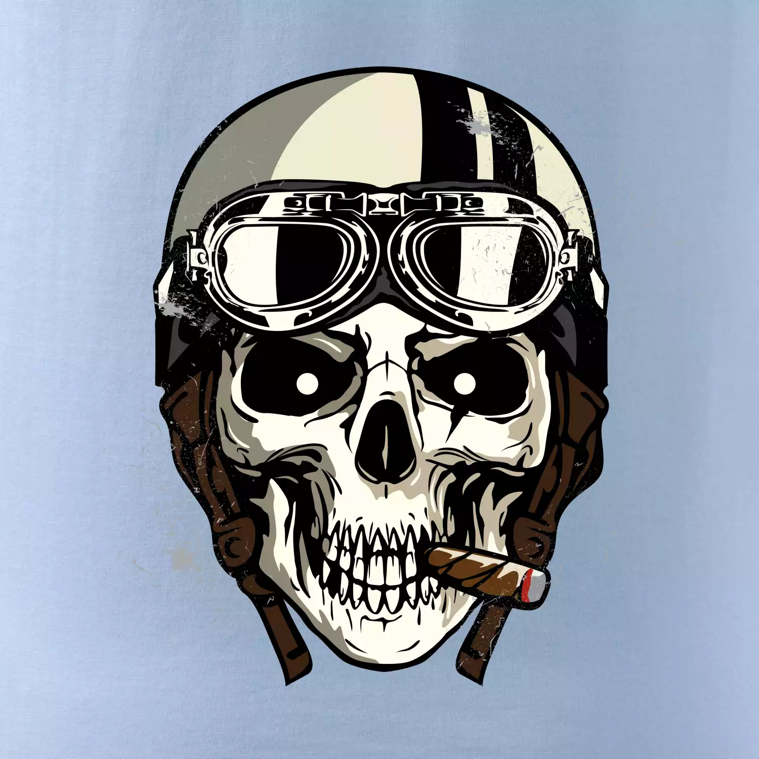 Motorkářská helma a doutník