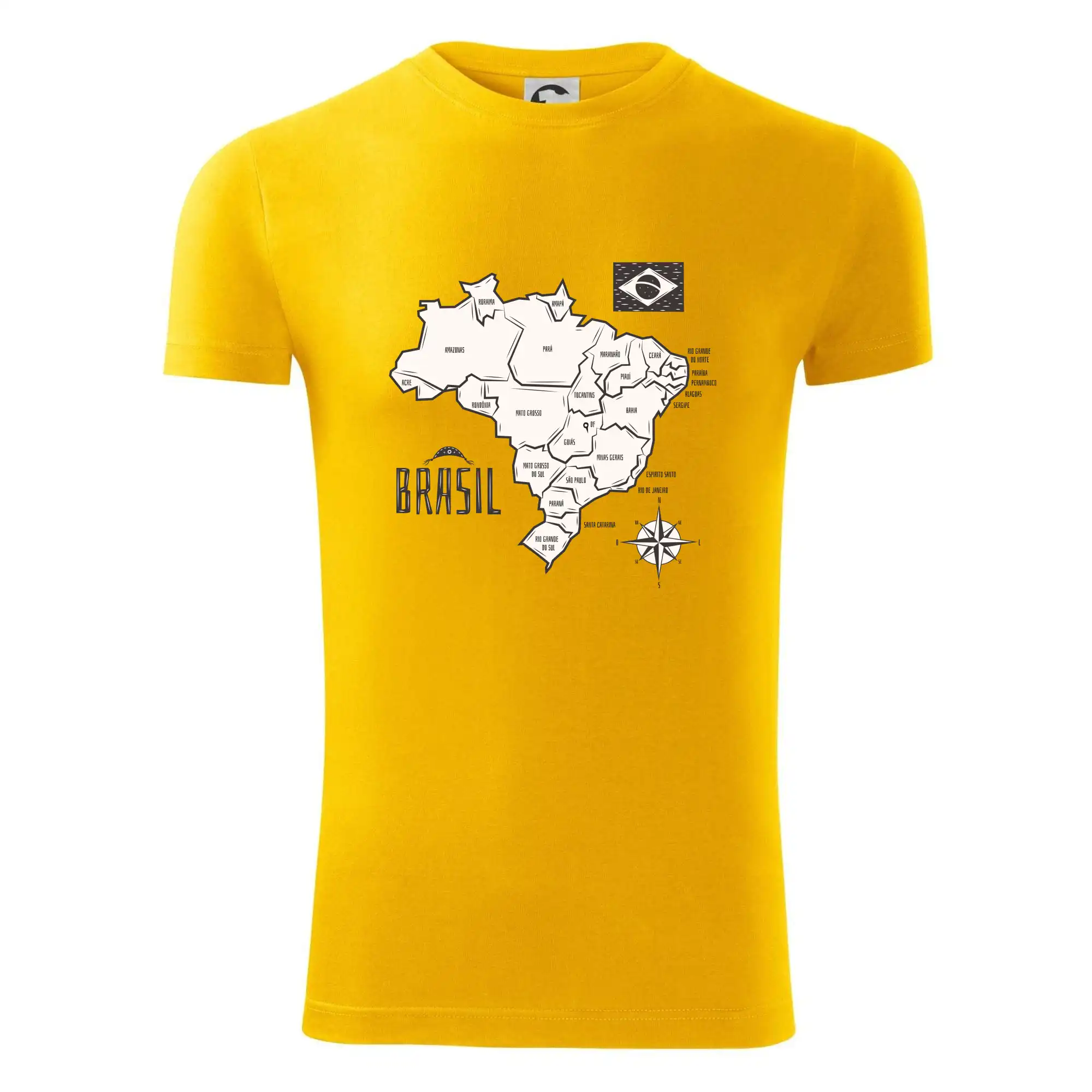 Brazílie mapa s názvy regionů