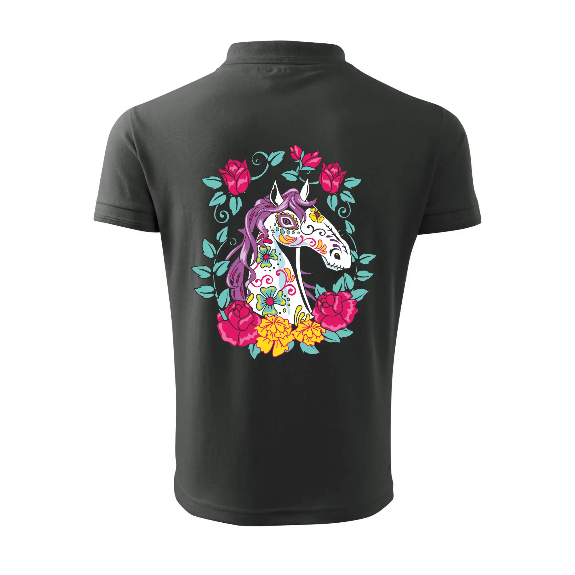 Kůň barevný s květinami