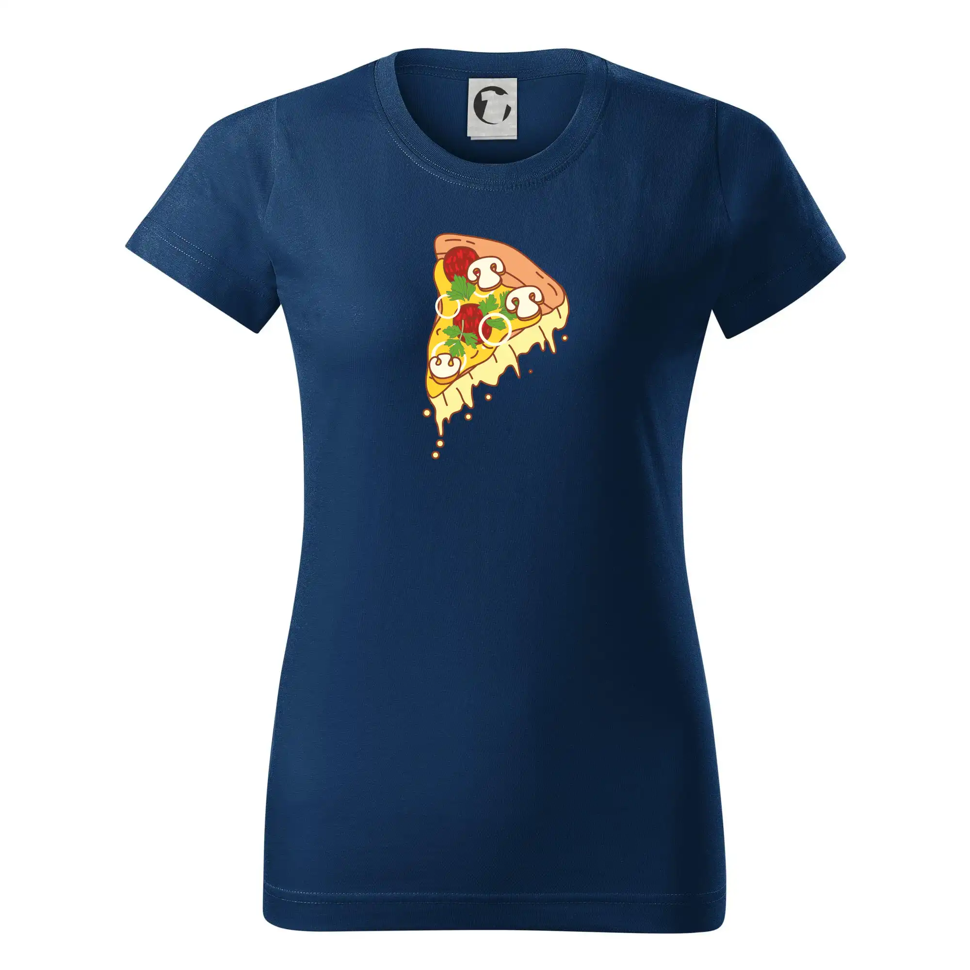 Tričká pre zamilovaných - Pizza + Pizza kousek - Dámske tričko basic - ľahko voľnejšie a dlhšie