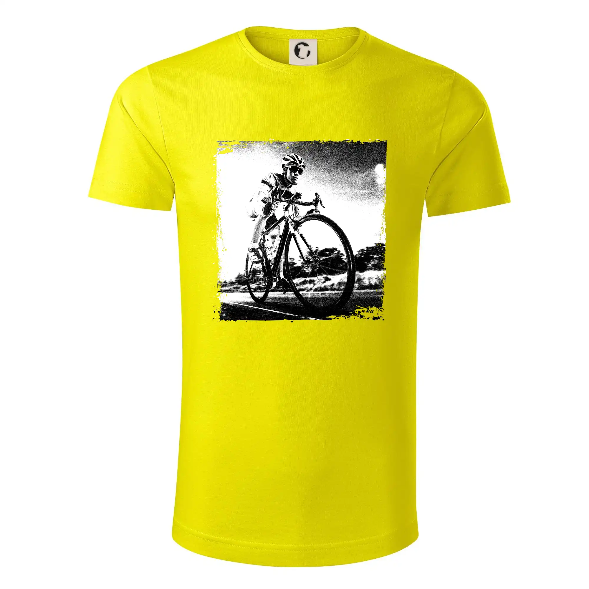 Cyklista černobílá cesta