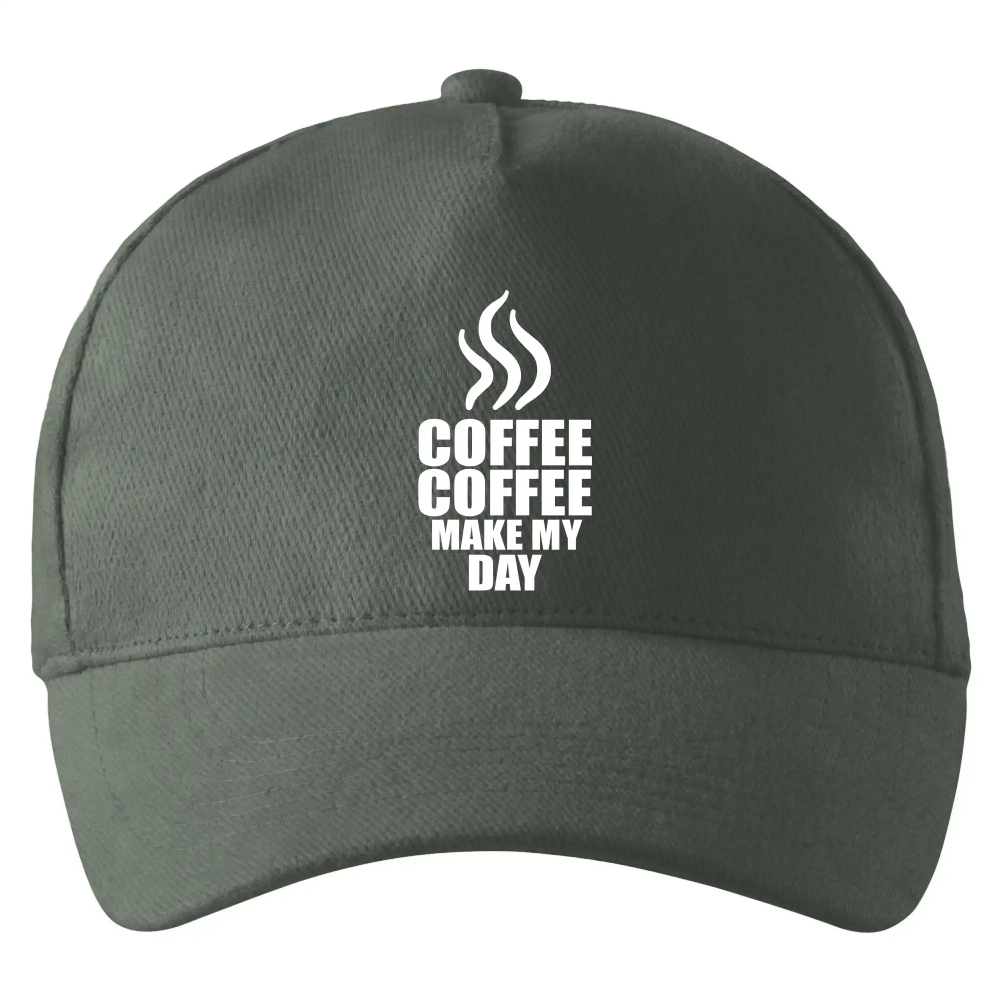 Motívy pre baristu a milovníkov kávy - Coffee makes my day - Šiltovka so zahnutým šiltom a mosaznou sponou