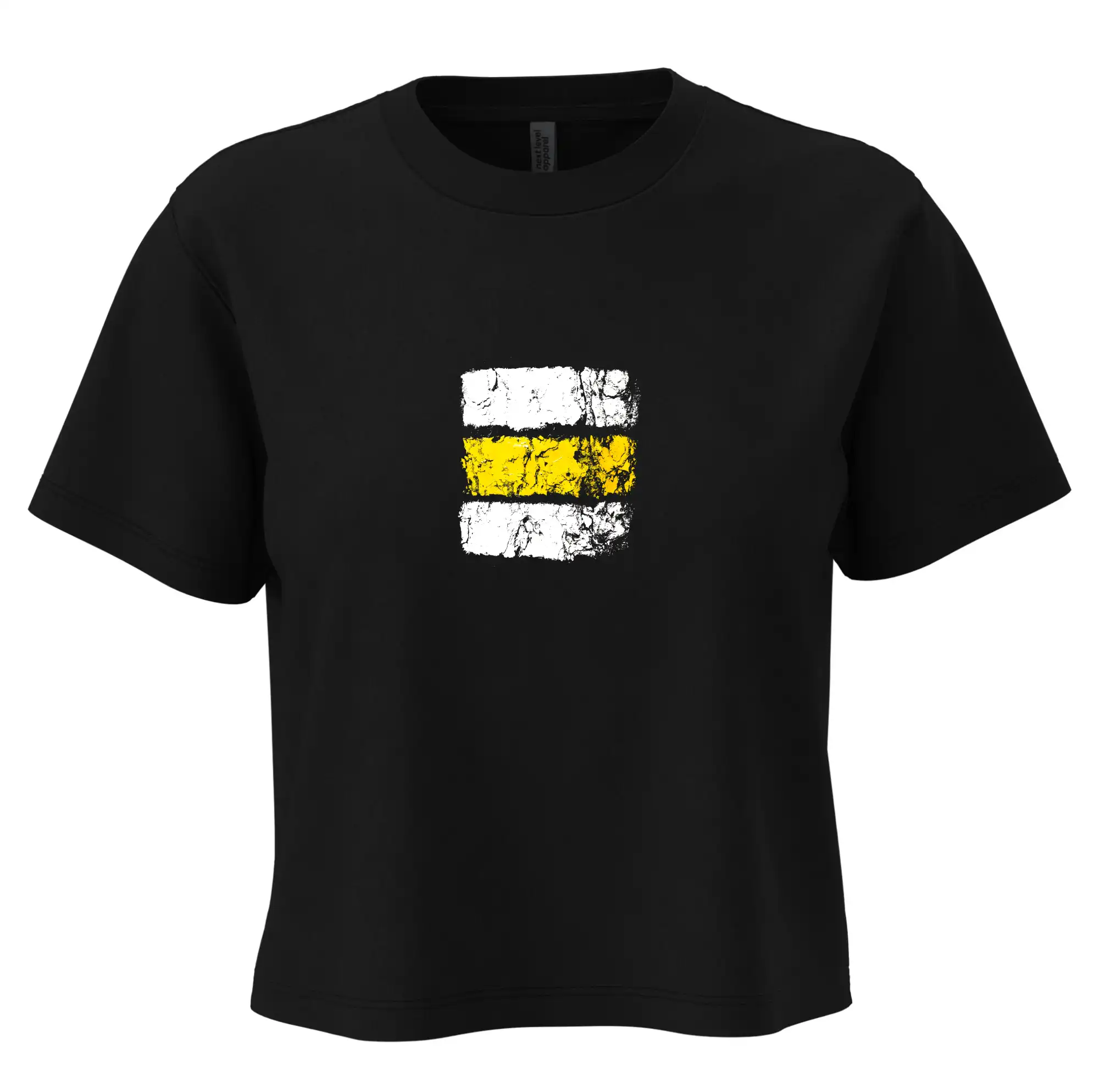 Trička pre cestovateľov - Turistická značka - žltá - Boxy cropped tričko OVERSIZE