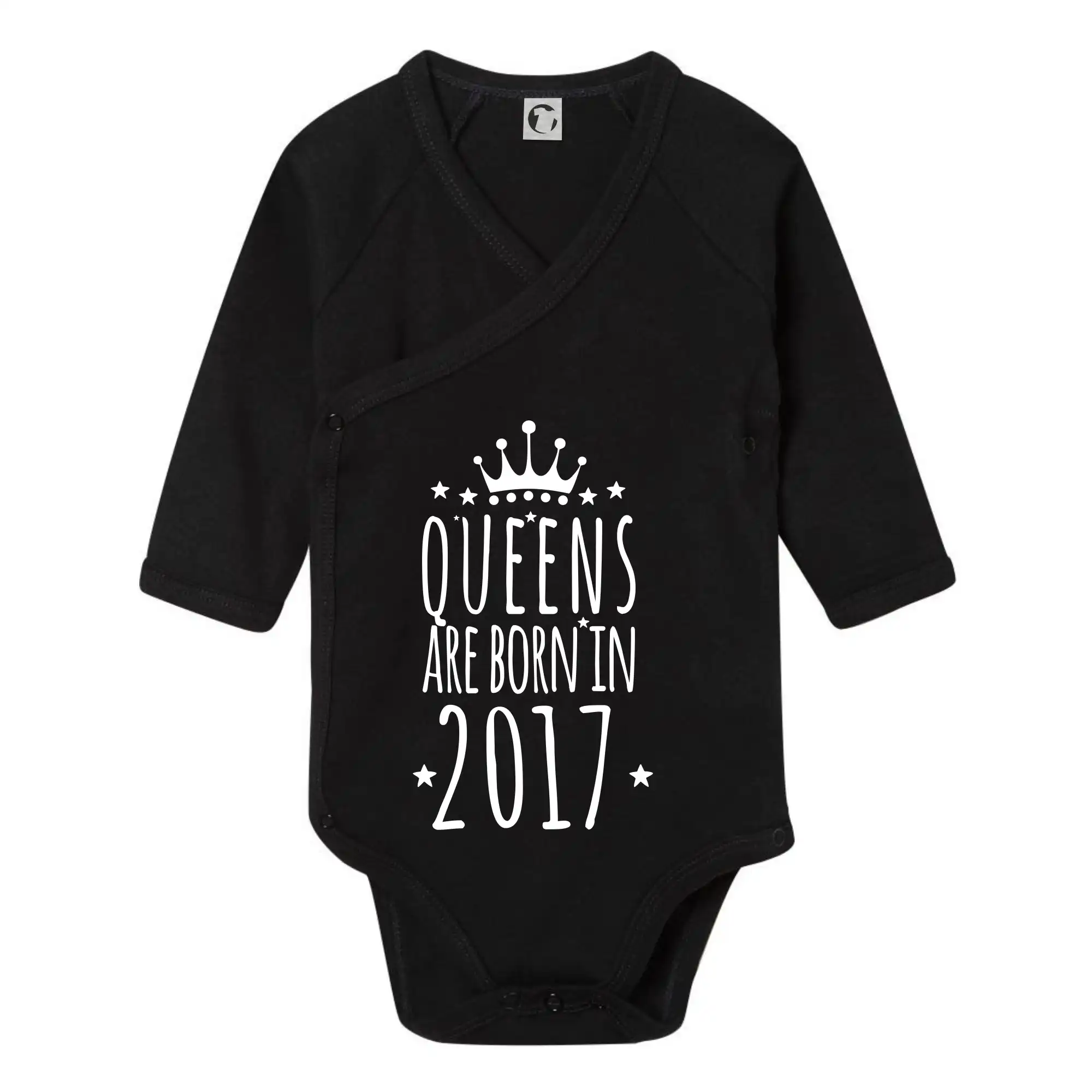 Queens are born in 2017 - Body zavinovacie s dlhým rukávom