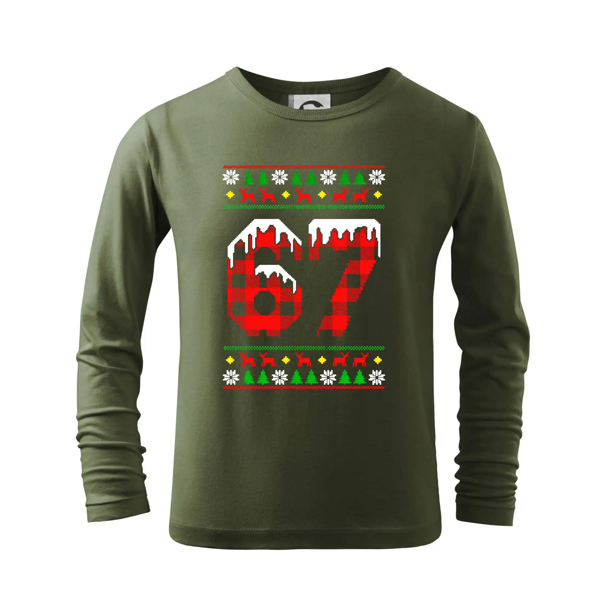Ostatné nápisy - 67 vianočný motív - Tričko detské Long Sleeve
