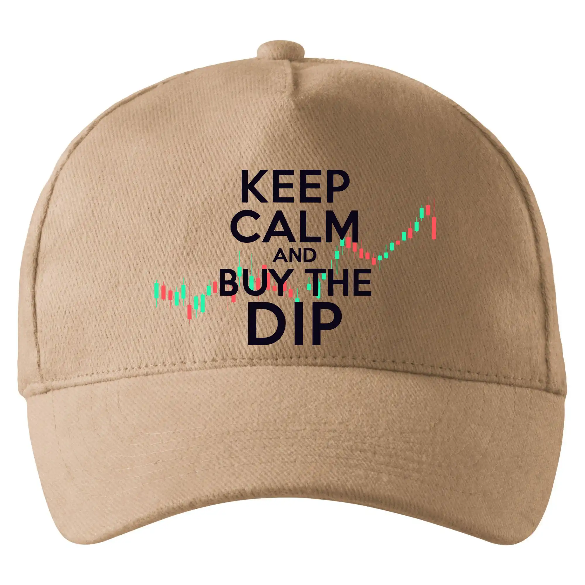 Zelenočervený graf Keep Calm and Buy the Dip - Šiltovka so zahnutým šiltom a mosaznou sponou