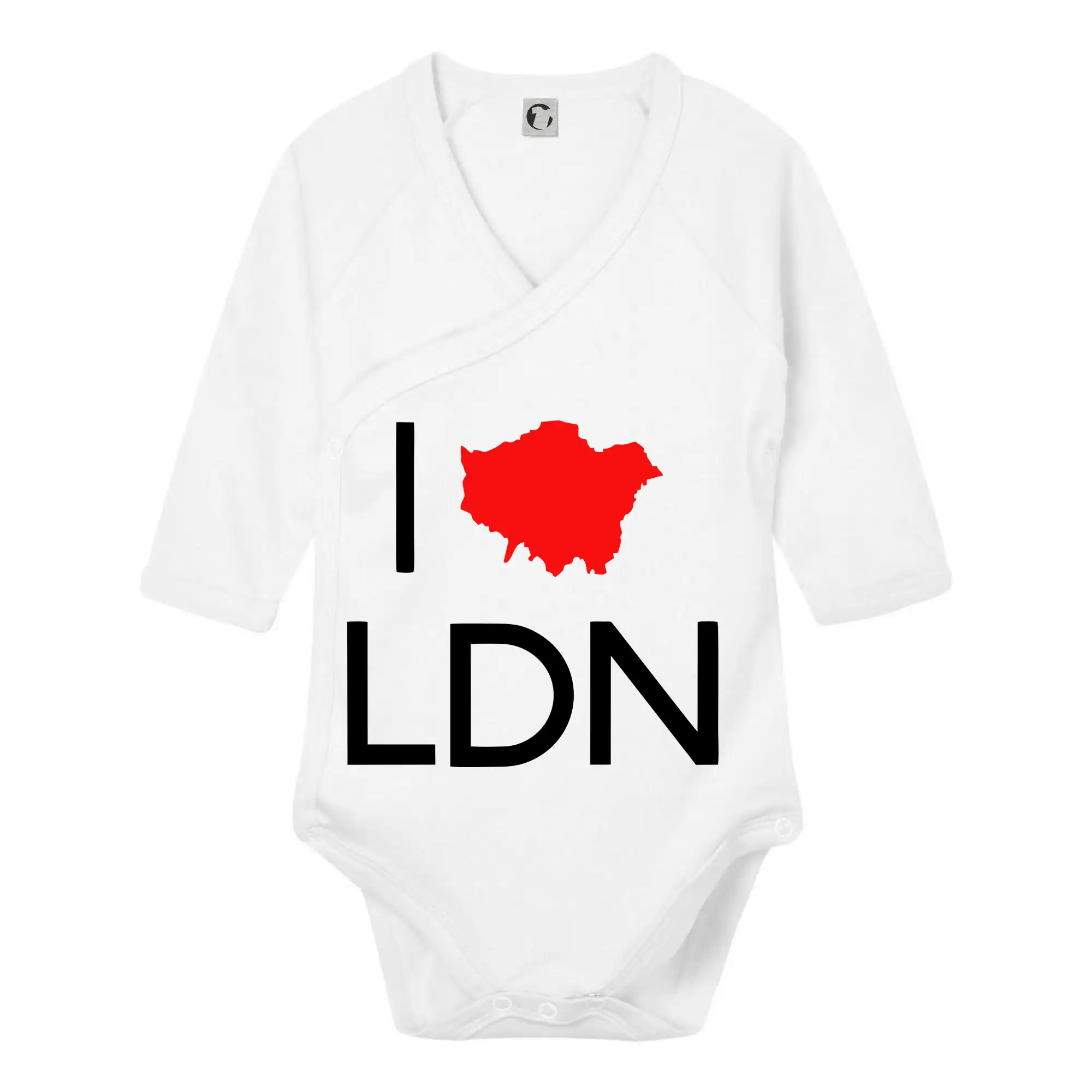Tričká Anglicko - I Love LDN - Body zavinovacie s dlhým rukávom