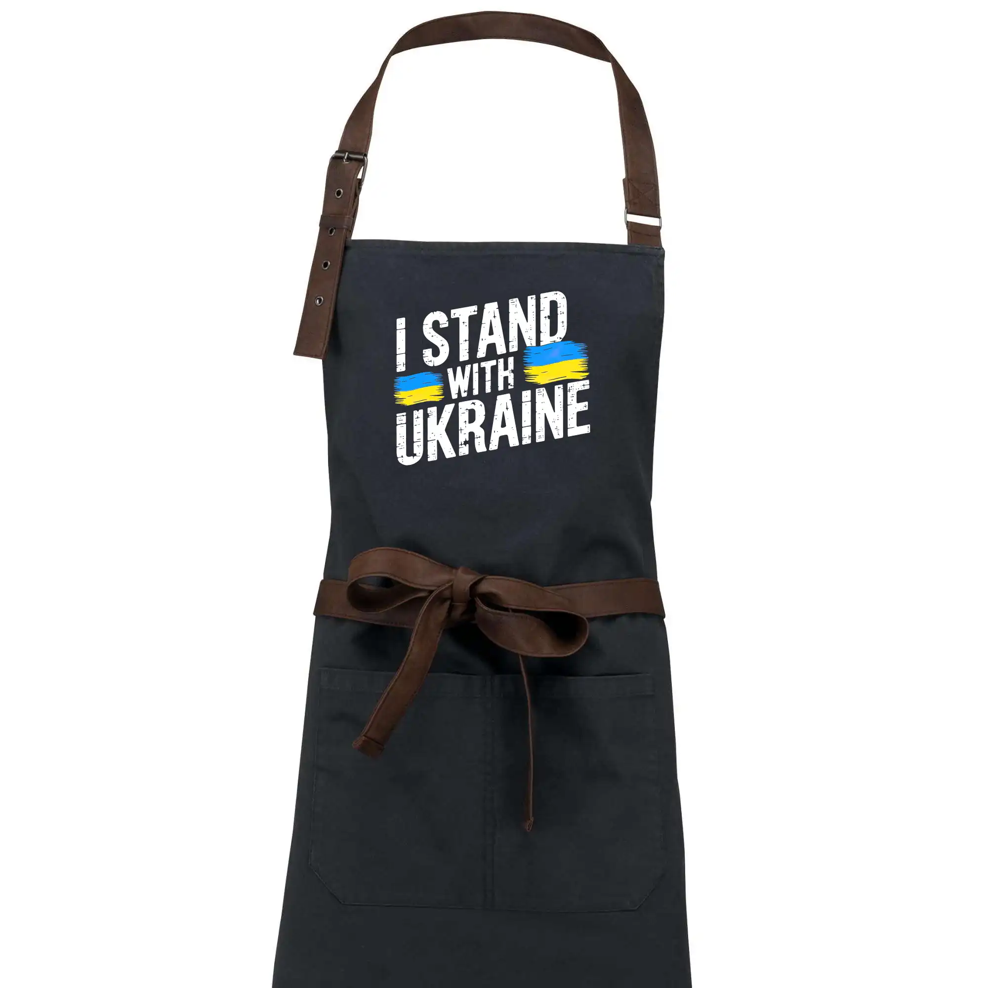 Tričká s vlajkou ukrajiny - I stand with ukraine tlačiaci nápis - Zástera Vintage