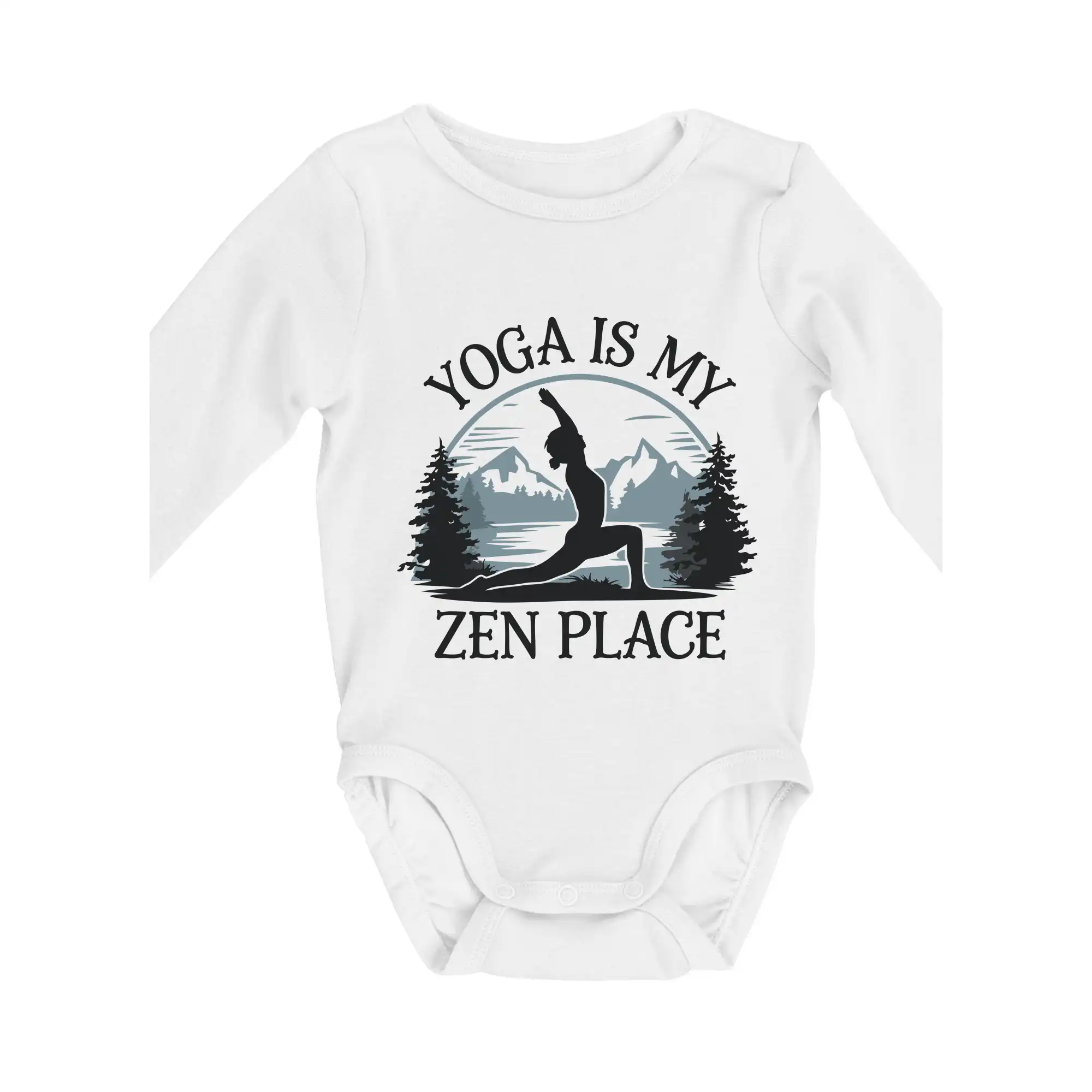 Tričká na jógu - Yoga is my zen place - Body dojčenské s dlhým rukávom