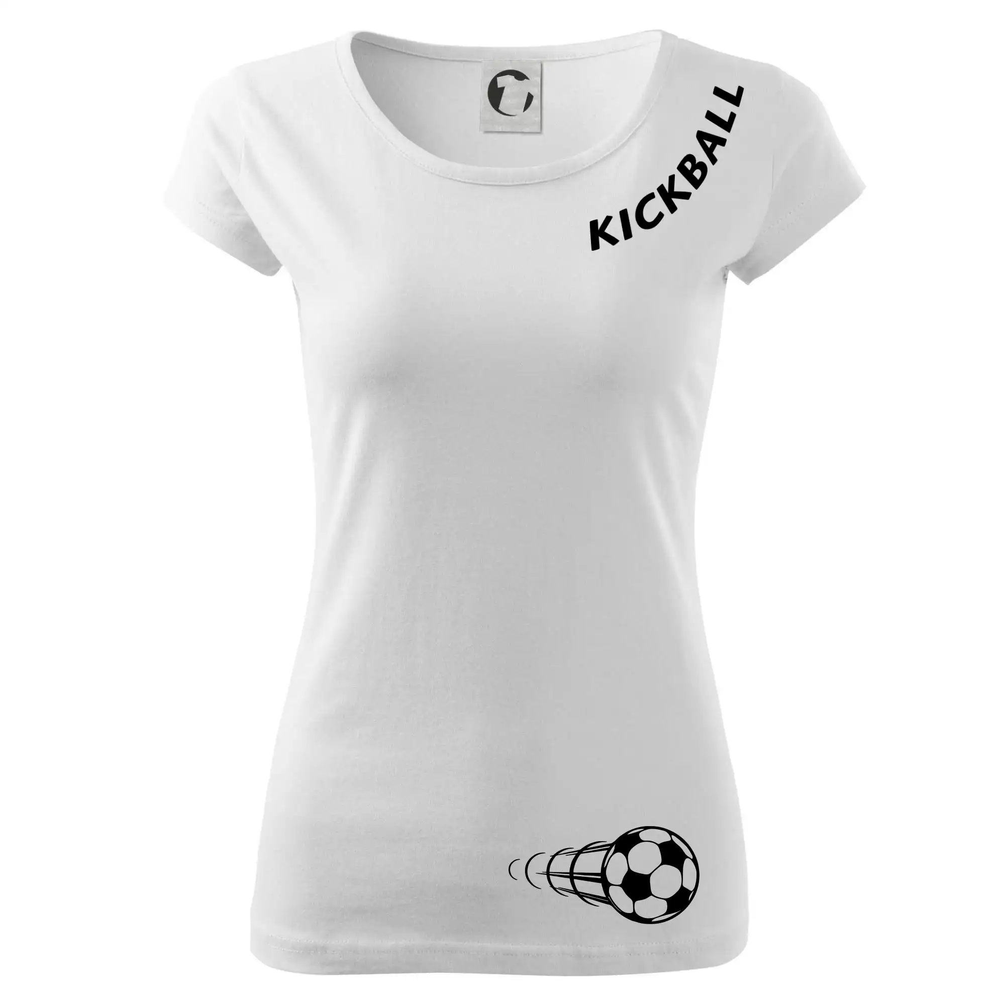 Tričká na nohejbal - Kickball nápis šikmo - Dámske tričko Pure
