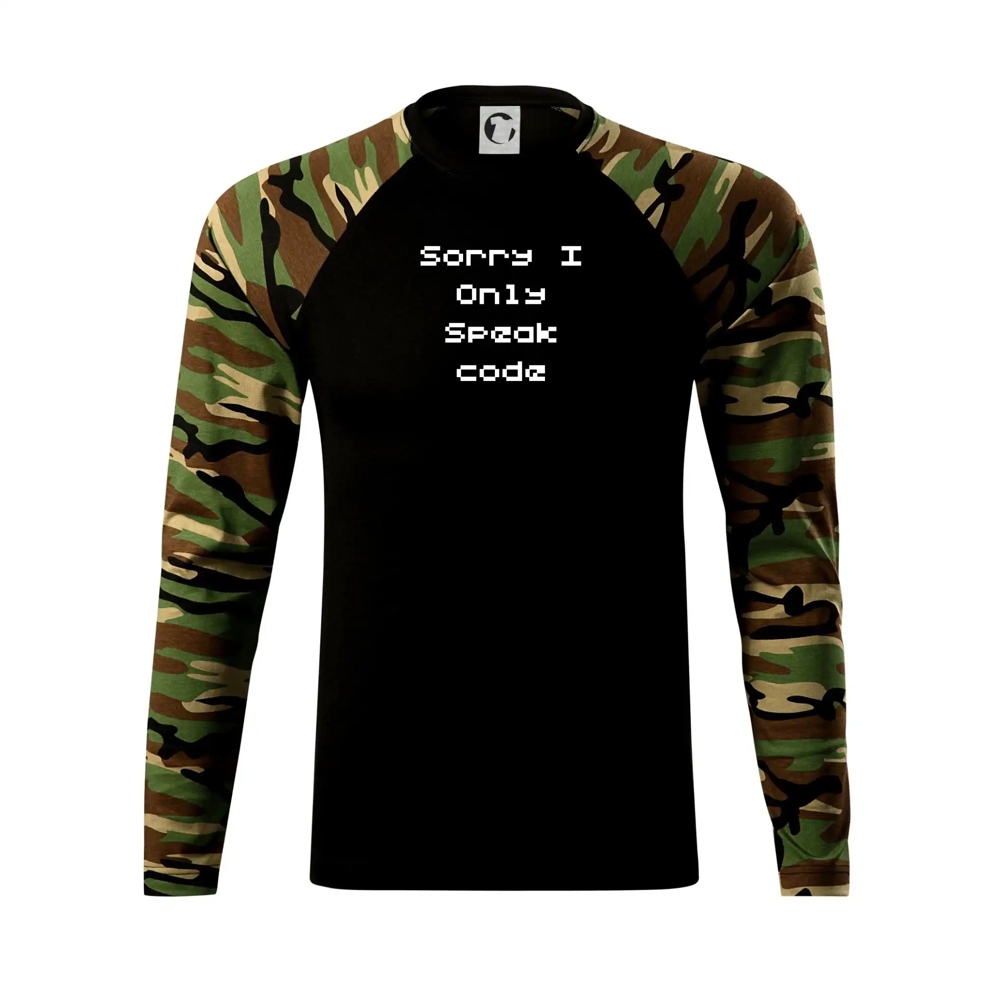 Tričká pre ajťákov - Sorry I Only Speak code - Camouflage LS