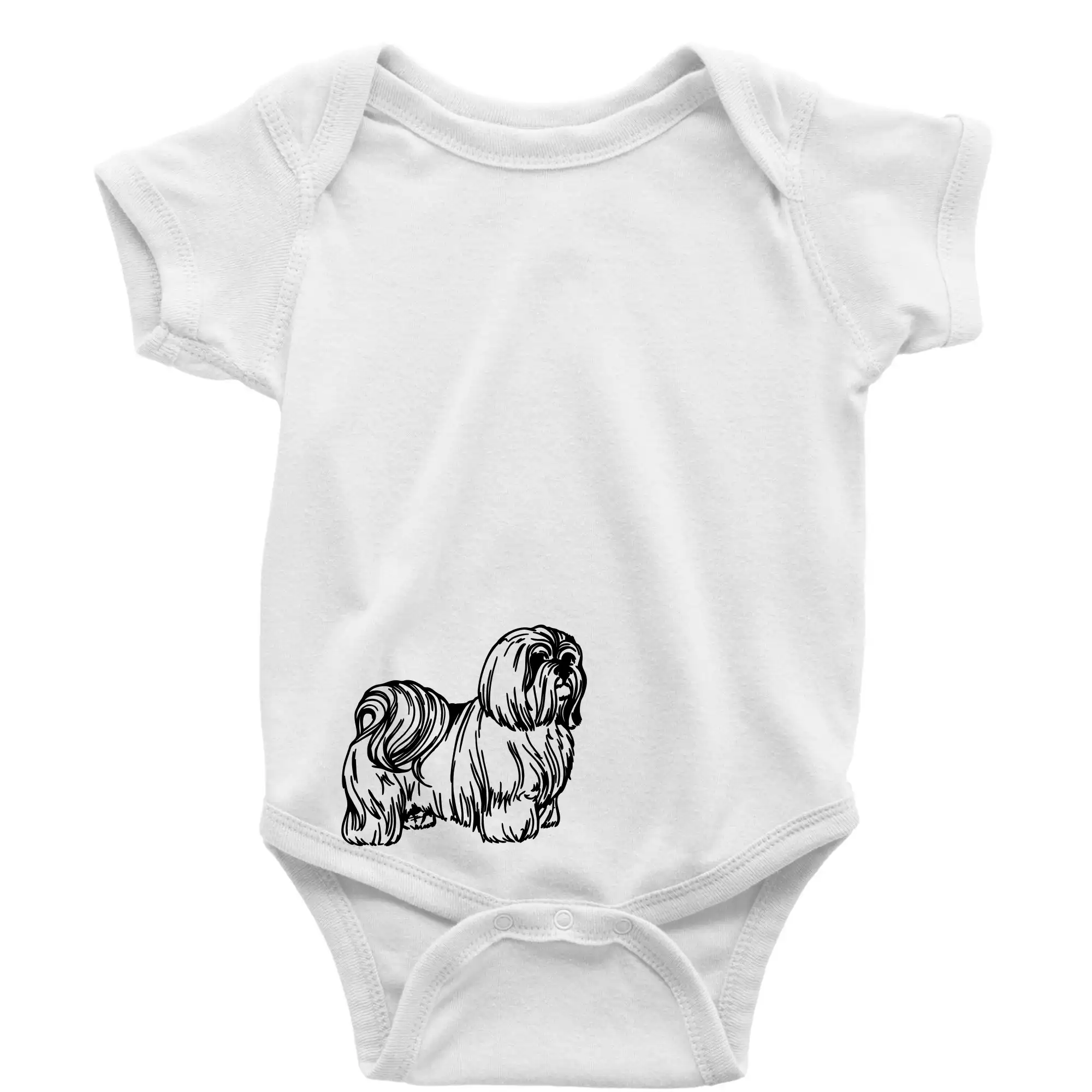 Ši-tzu - Shih-tzu - chlpatý - Body dojčenské s krátkym rukávom