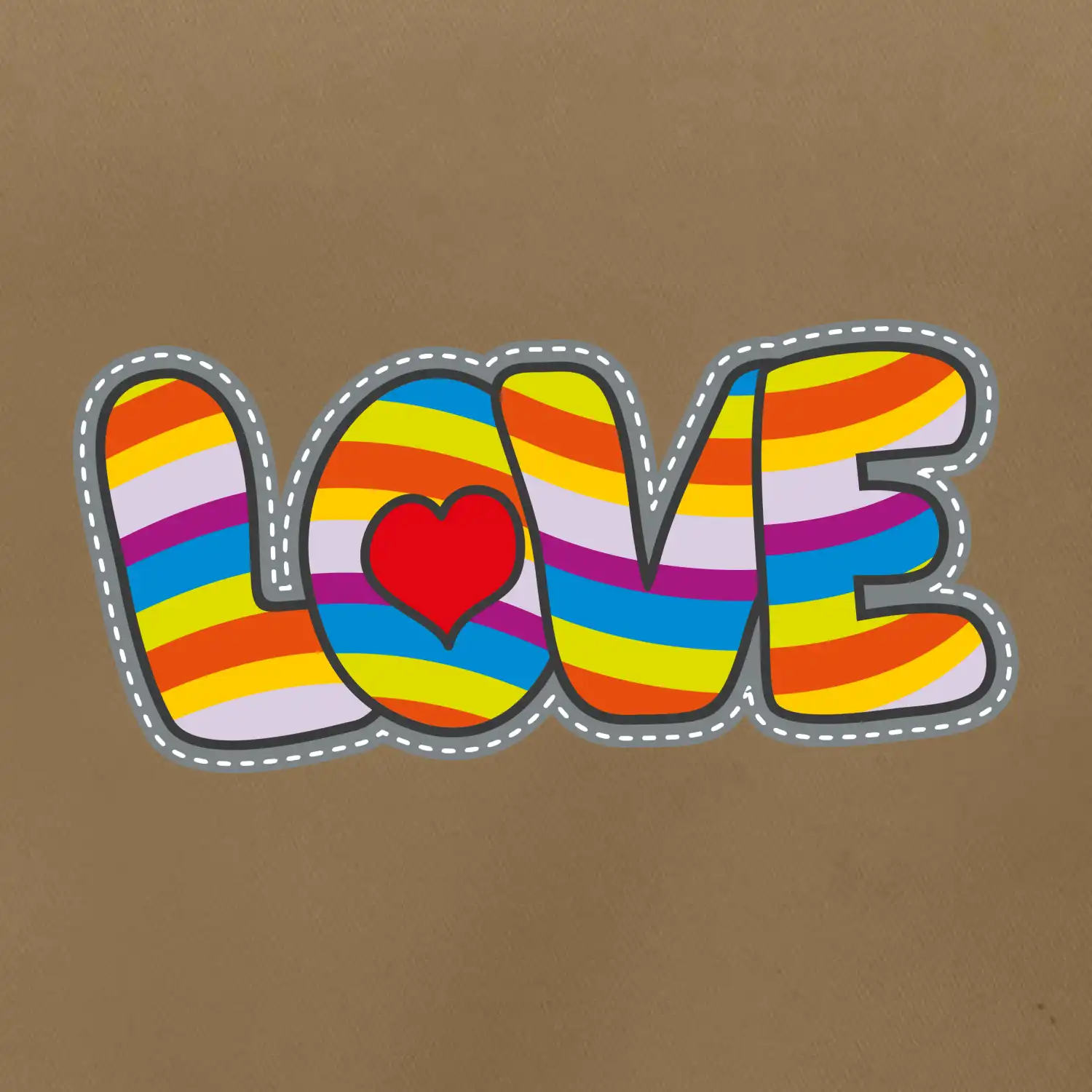 Love nápis duhový