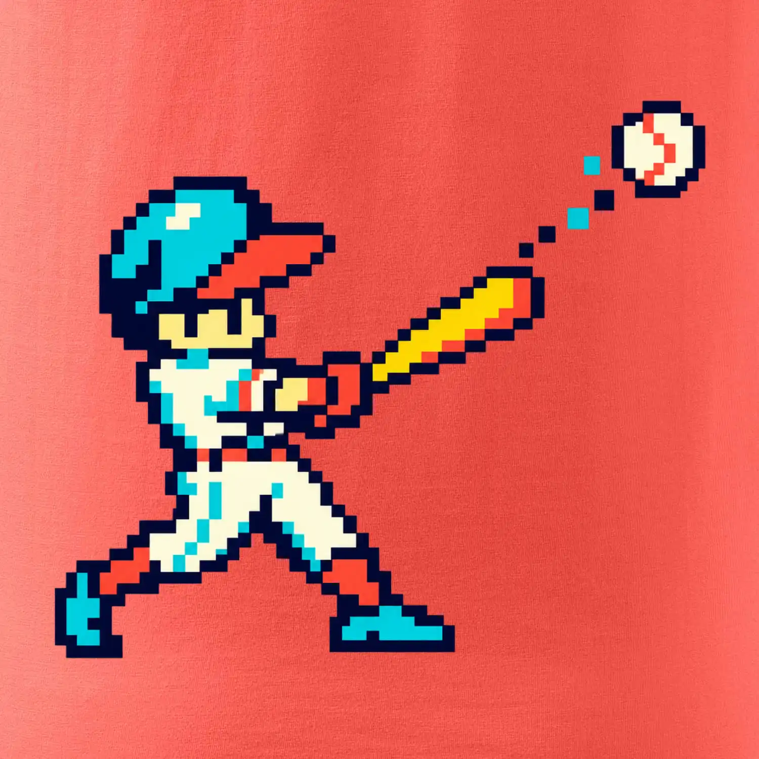 Baseballový hráč pixel art