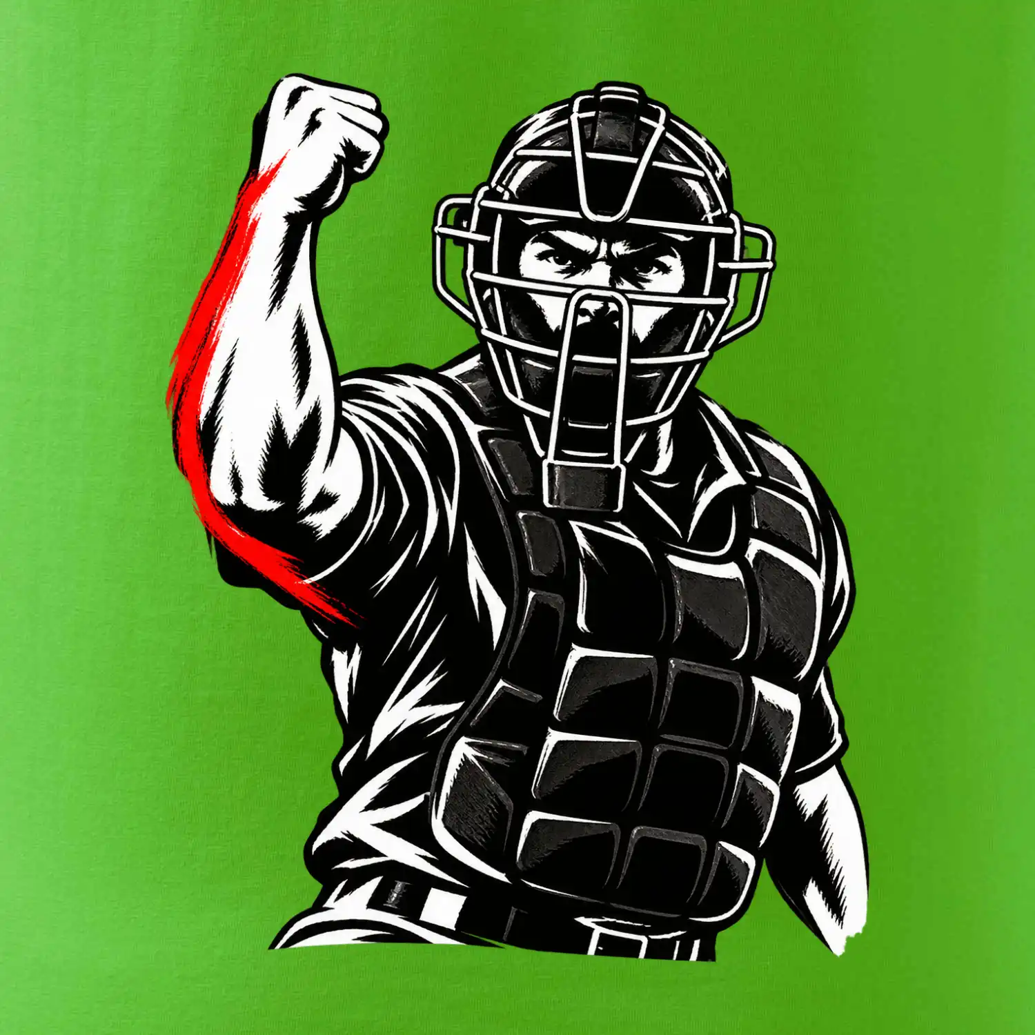 Baseballový rozhodčí signalizuje strike