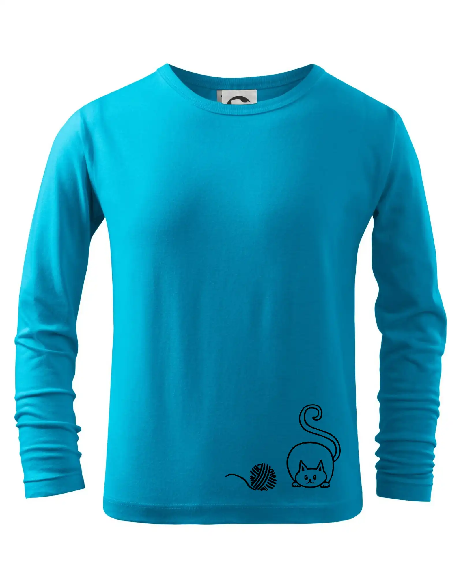 Vtipná tričká s mačkou - Mačka klbko - Tričko detské Long Sleeve