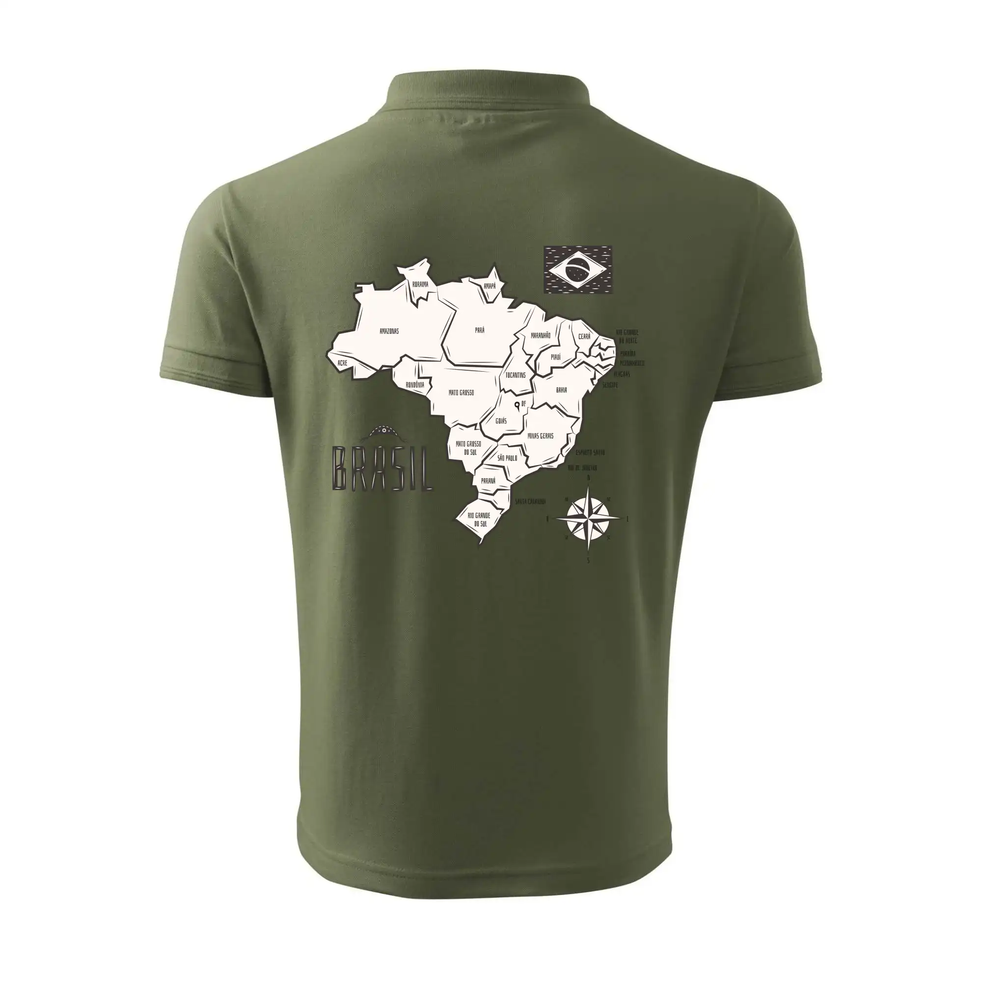 Brazílie mapa s názvy regionů