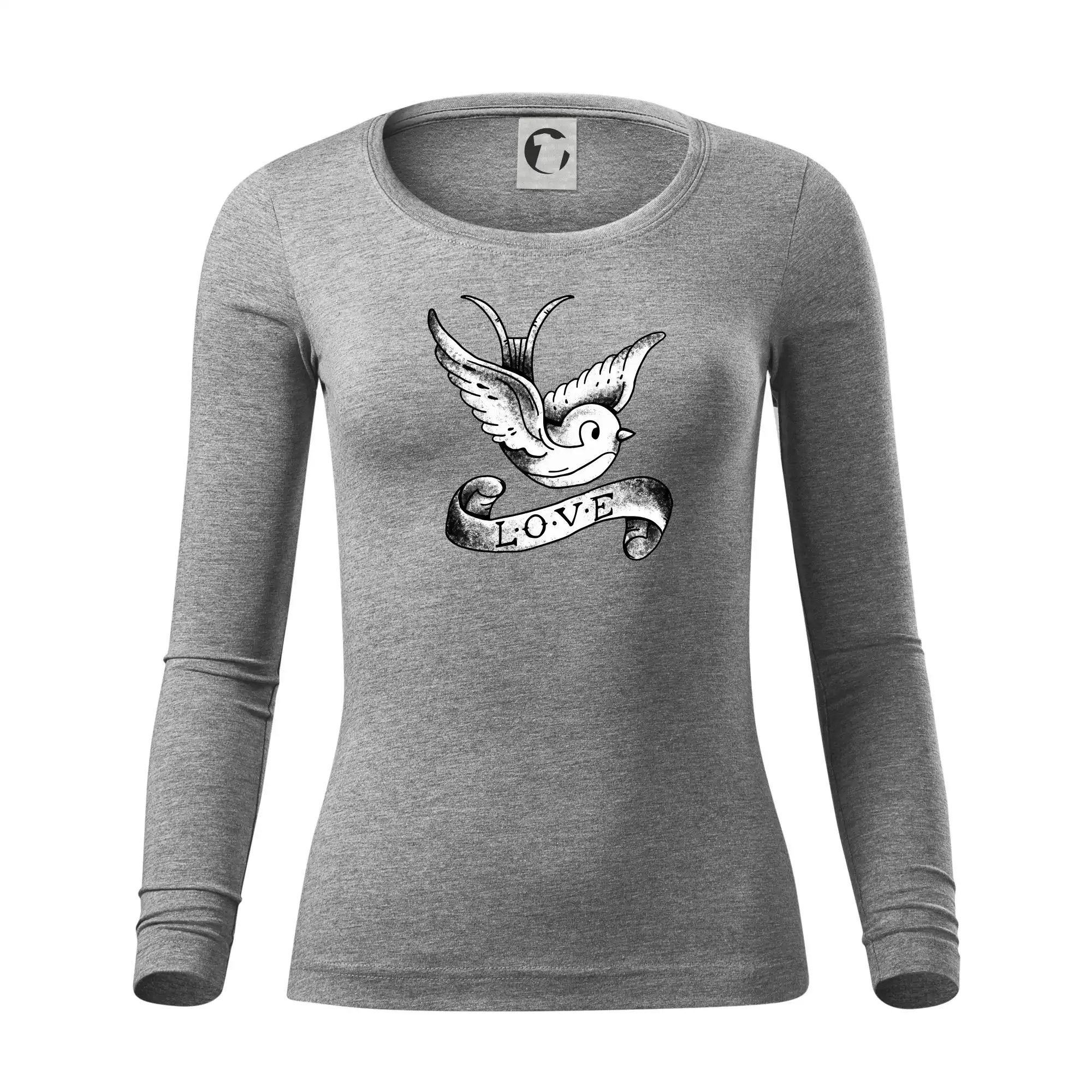 Tričká pre zamilovaných - Love holubica - kreslená - Dámske tričko FIT-T LS - zužené
