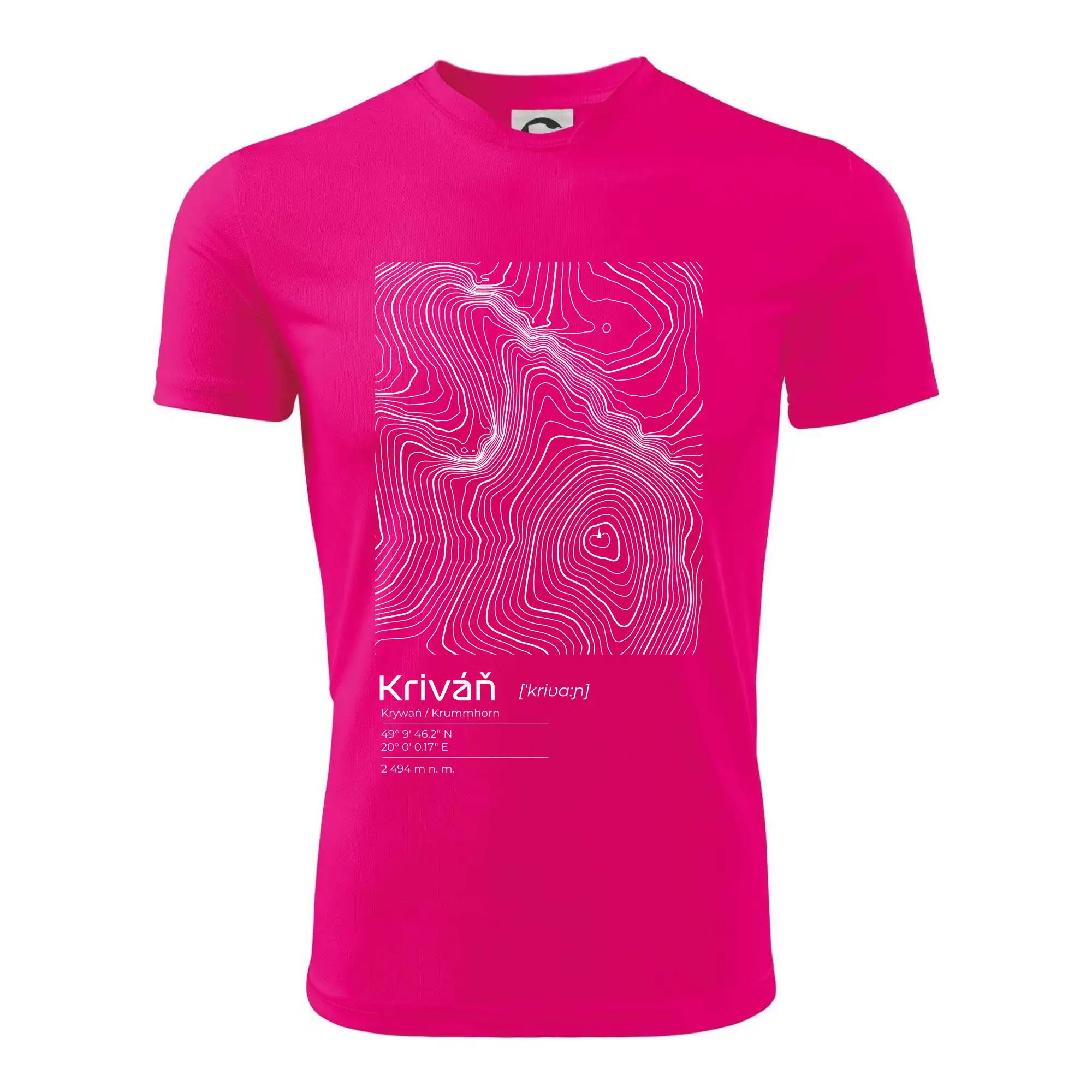 Kriváň - vrstevnice v obdélníku