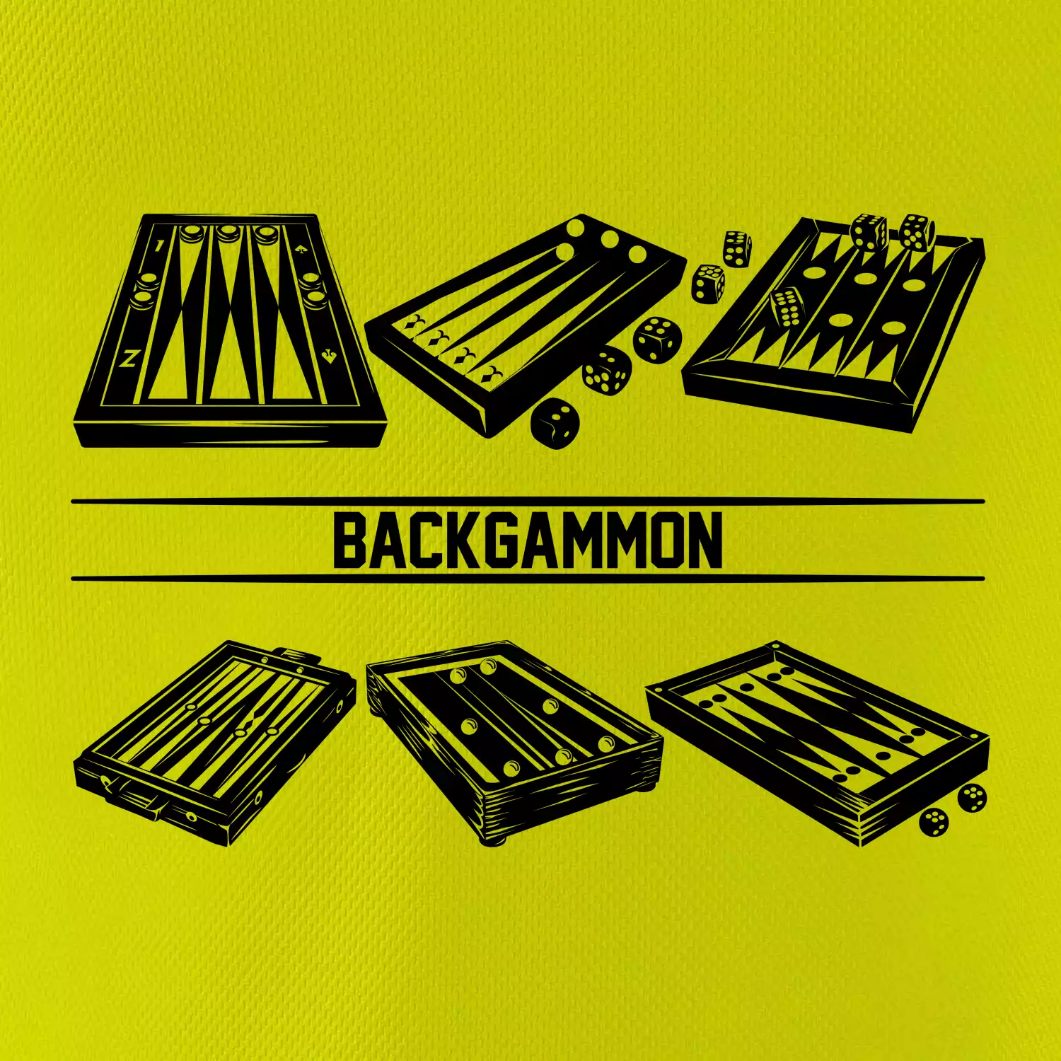 Backgammon černý set