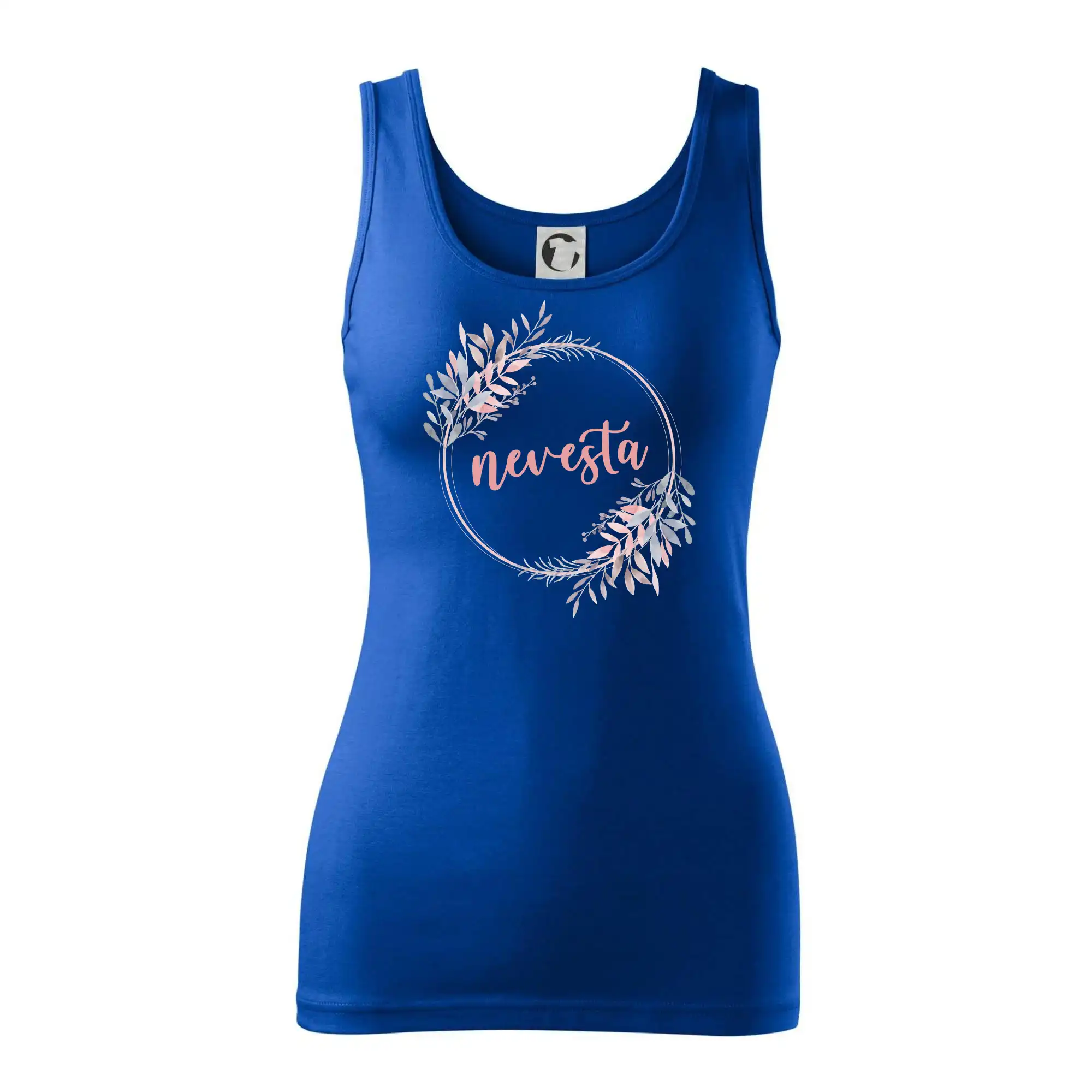 Tričká na rozlúčku so slobodou - Nevesta kvetinový kruh ružový - Dámske tielko