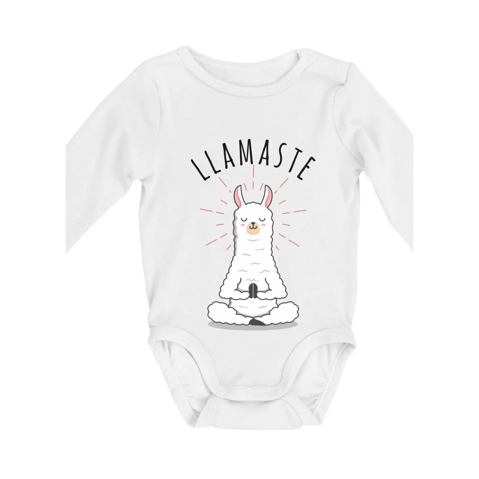Tričká na jógu - Yoga Llamaste - Body dojčenské s dlhým rukávom