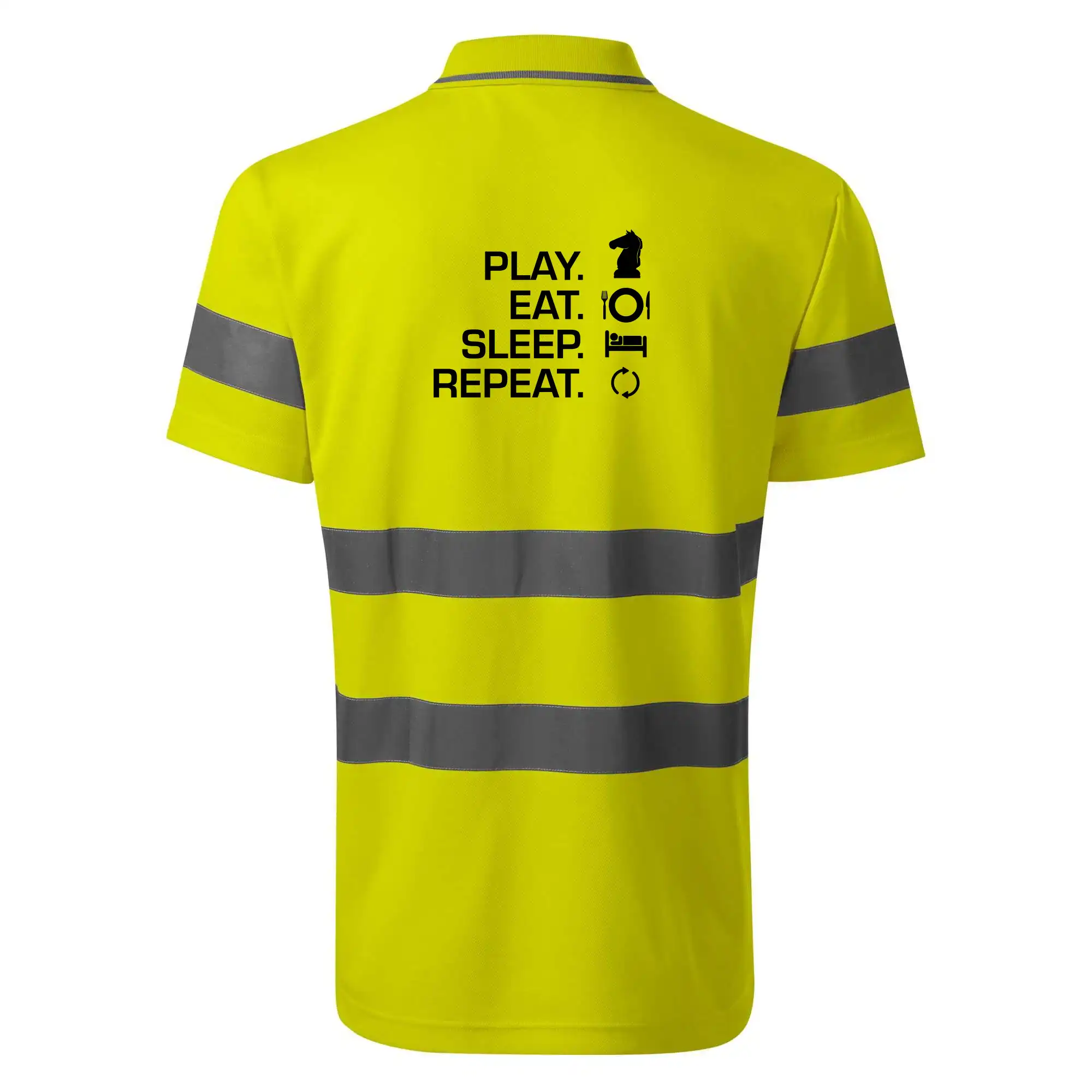 Tričká a mikiny so spoločenskými hrami  - Eat sleep play - šach - HV Runway 2V9 - Reflexné polokošeľa