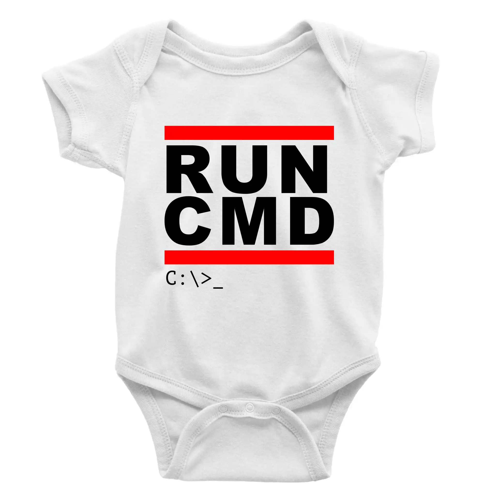 Tričká pre ajťákov - Run CMD - Body dojčenské s krátkym rukávom