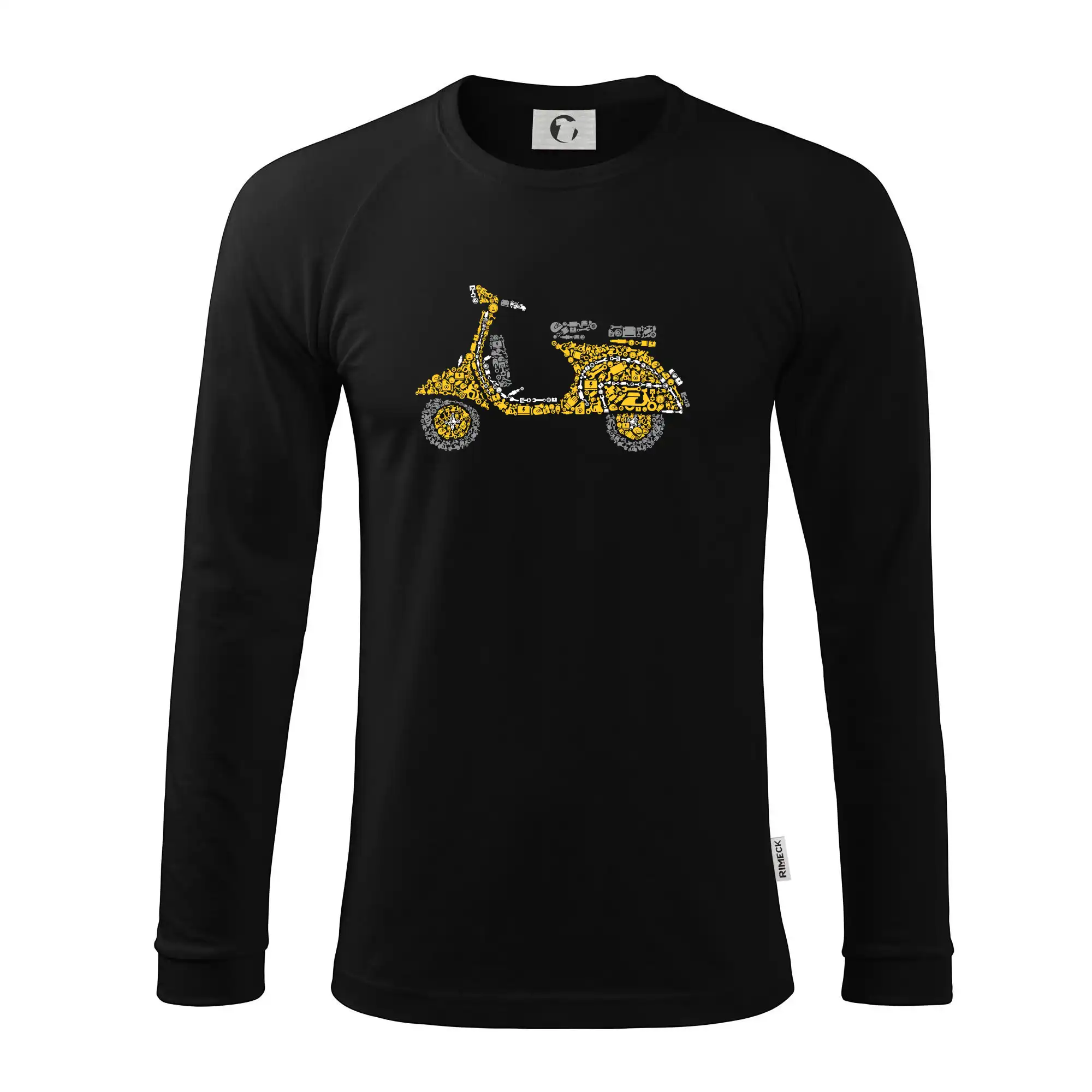 Tričko sa skútrom - Scooter icons - Pánske tričko s dlhým rukávom LS130