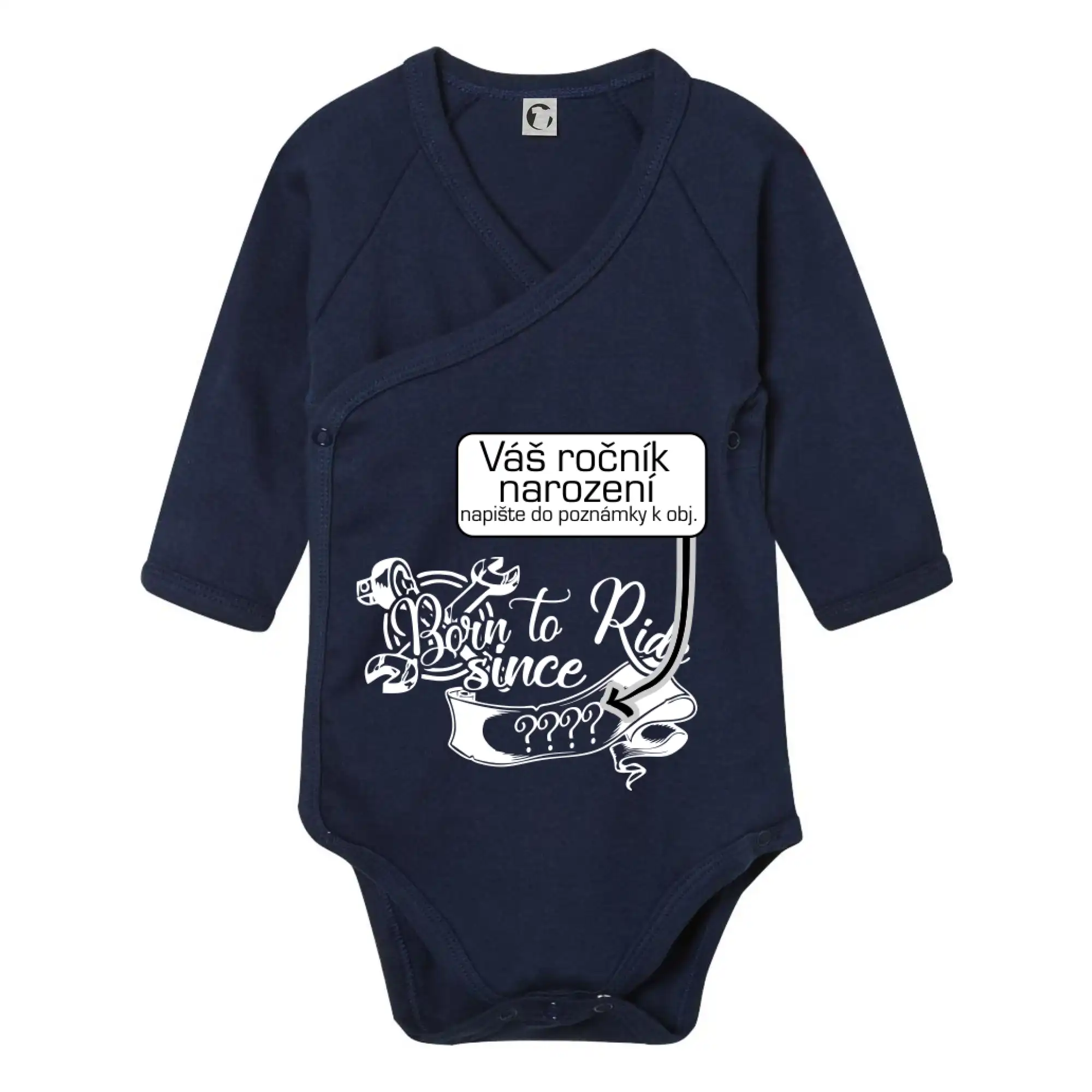 Tričká a mikiny s potlačou motoriek – pre pravých motorkárov - Born to ride - Vlastný ročník - Body zavinovacie s dlhým rukávom