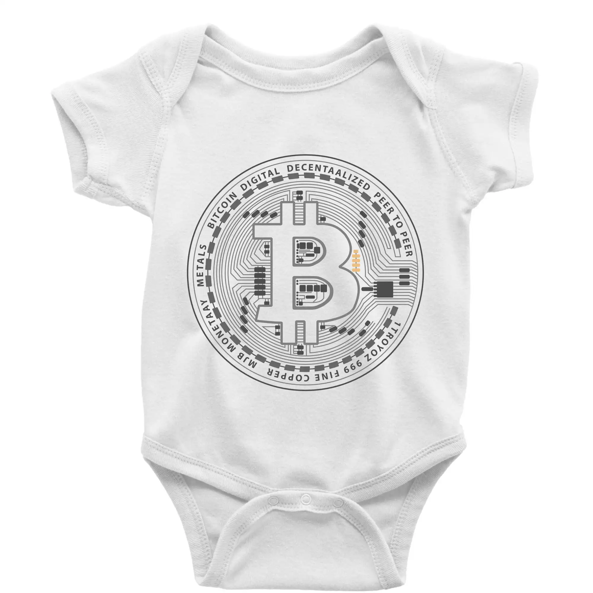 Bitcoin tlačený spoj - Body dojčenské s krátkym rukávom