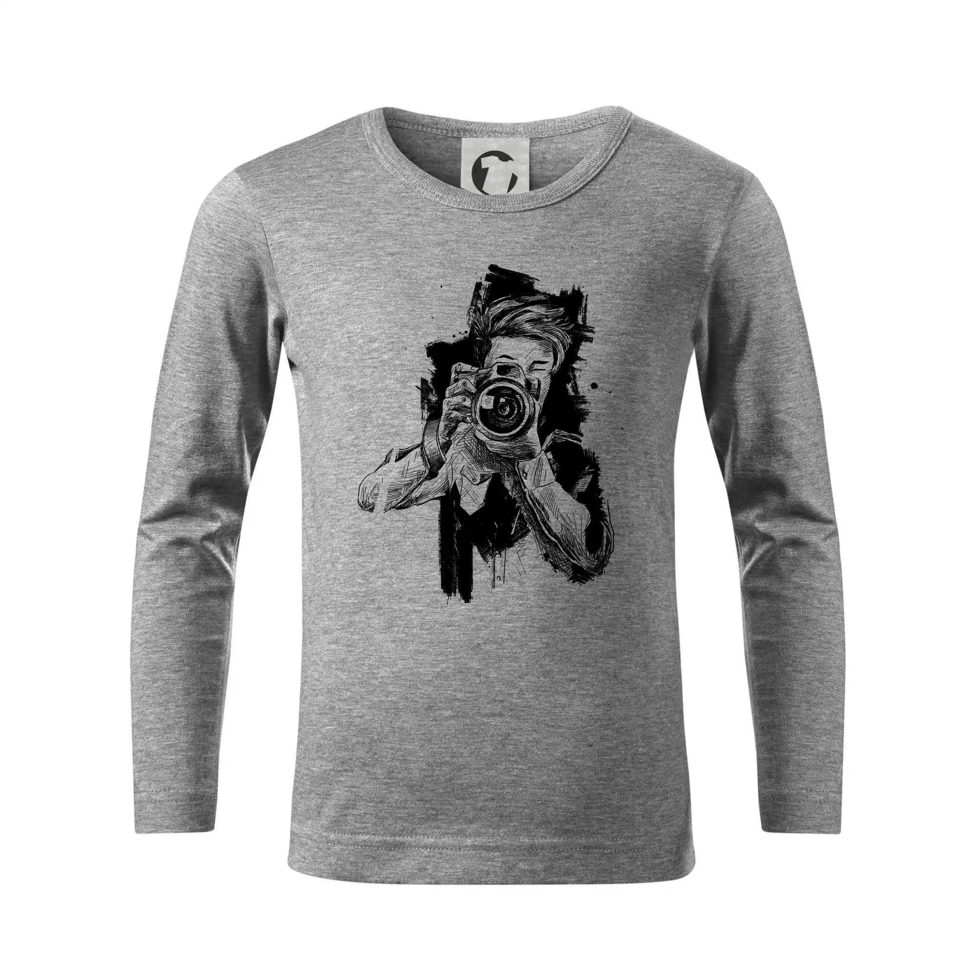 Tričká pre fotografov - Fotograf kreslený ceruzkou - Tričko detské Long Sleeve
