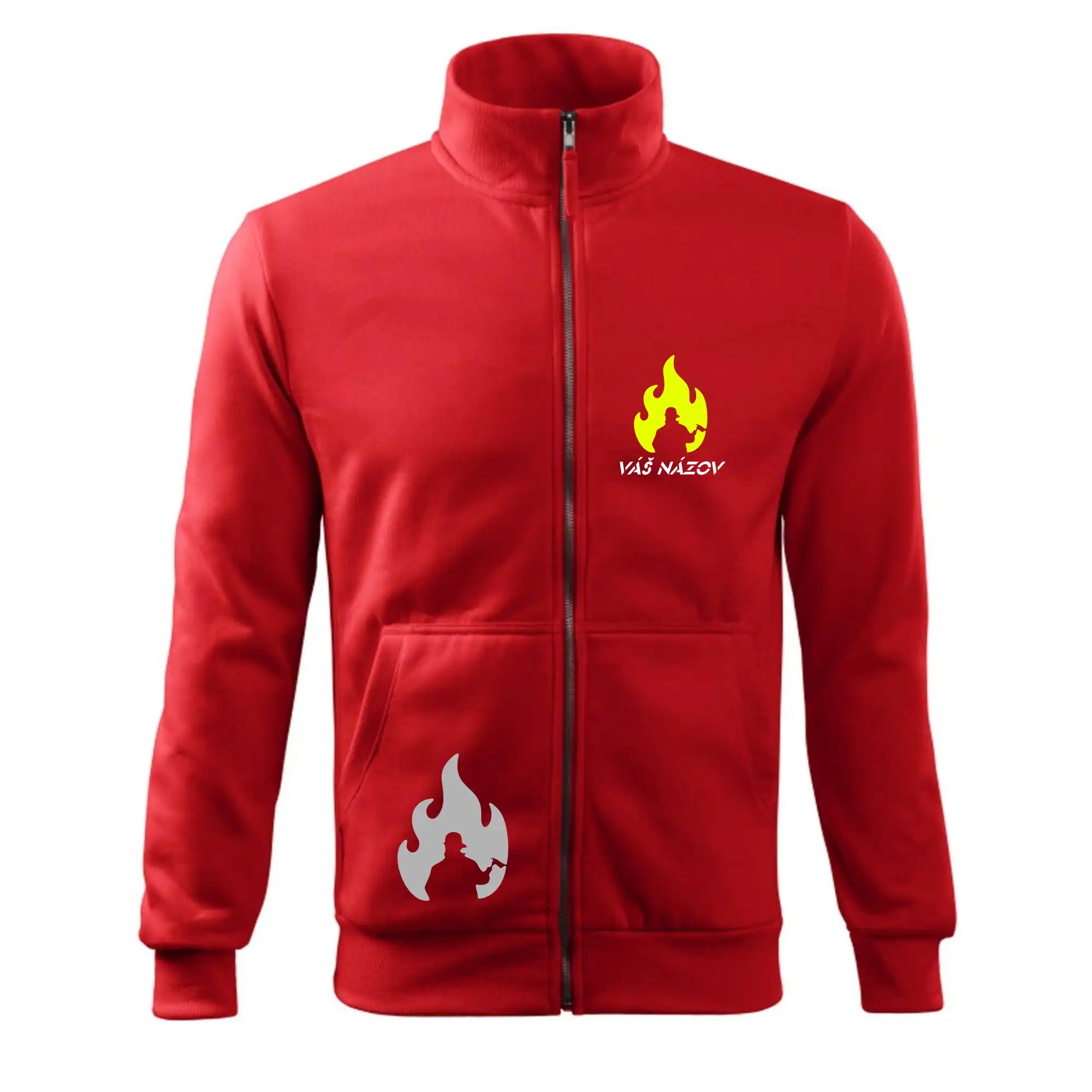 Originálne tričká pre hasičov - Fireteam - oheň - Váš názov - Mikina bez kapucne Adventure