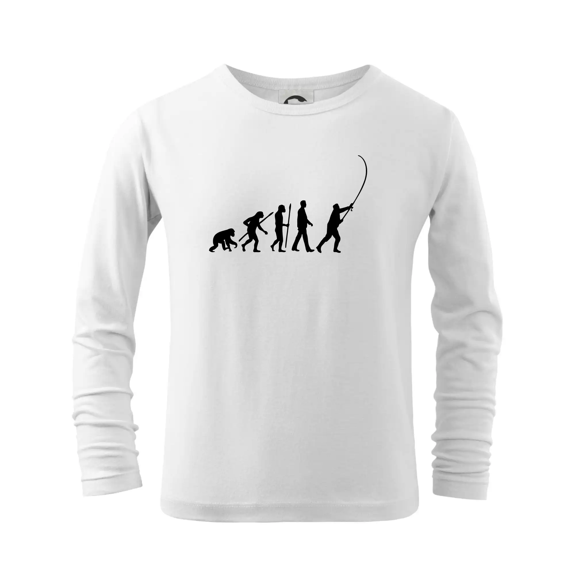 Tričká pre rybárov s potlačou - Evolúcia rybárčenie - Tričko detské Long Sleeve