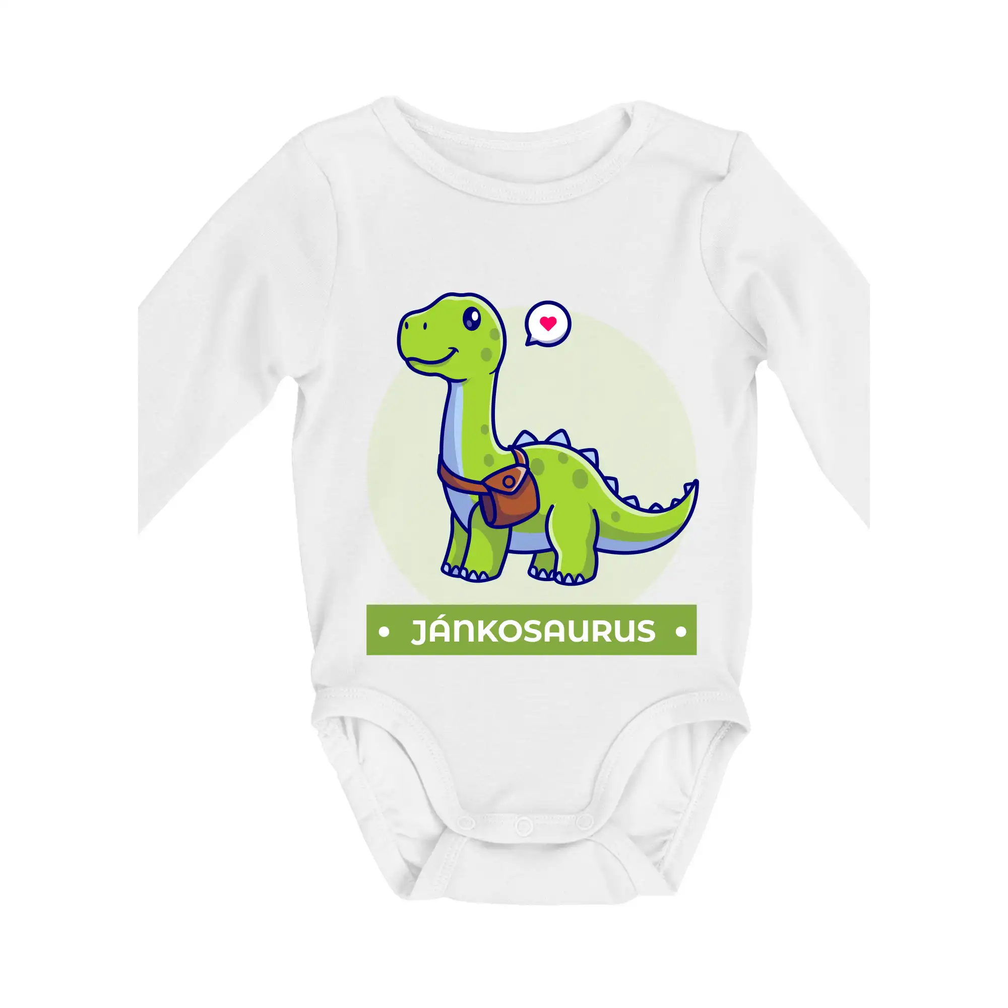 Detské tričká, mikiny a body s originálnymi potlačami | Veselé motívy pre chlapcov aj dievčatá - Dinosaurie mená - zelený dinosaurus - Body dojčenské s dlhým rukávom