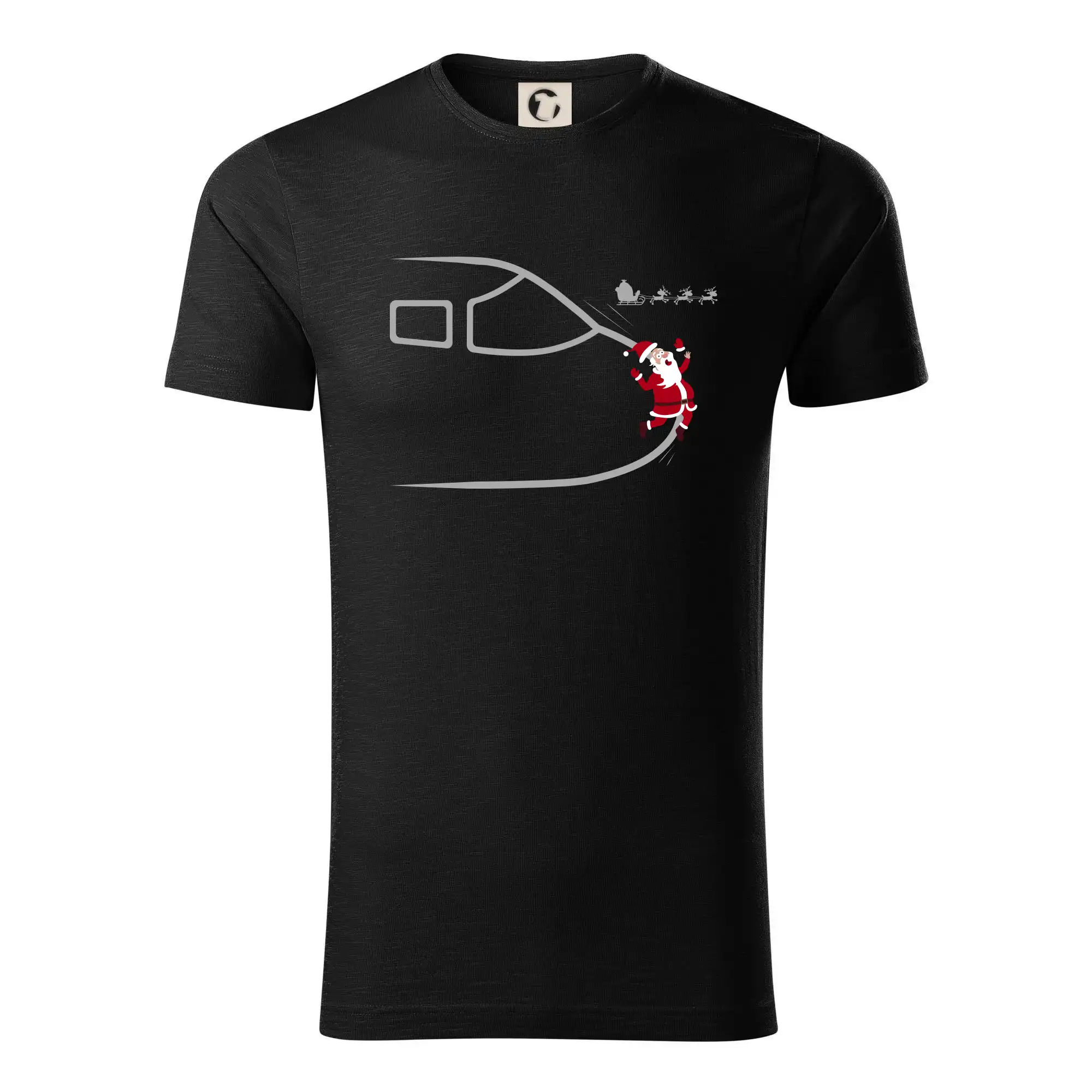 Vianočné tričká - Santa a lietadlo (Hana-creative) - Tričko z organickej bavlny