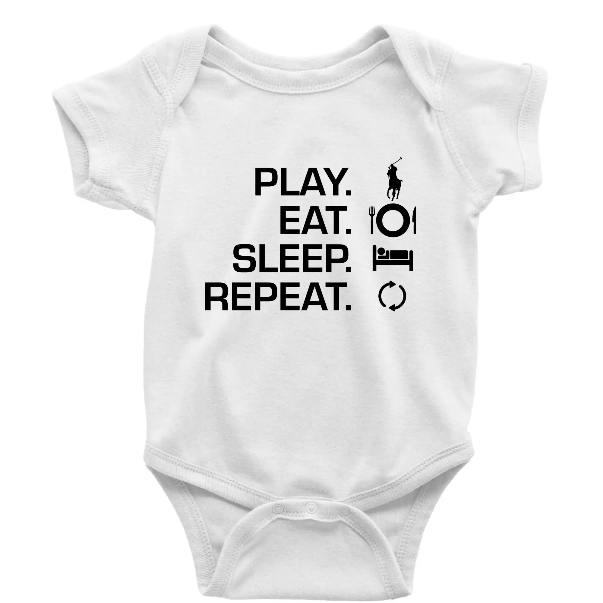 Tričká na polo - Play Eat Sleep Repeat polo - Body dojčenské s krátkym rukávom