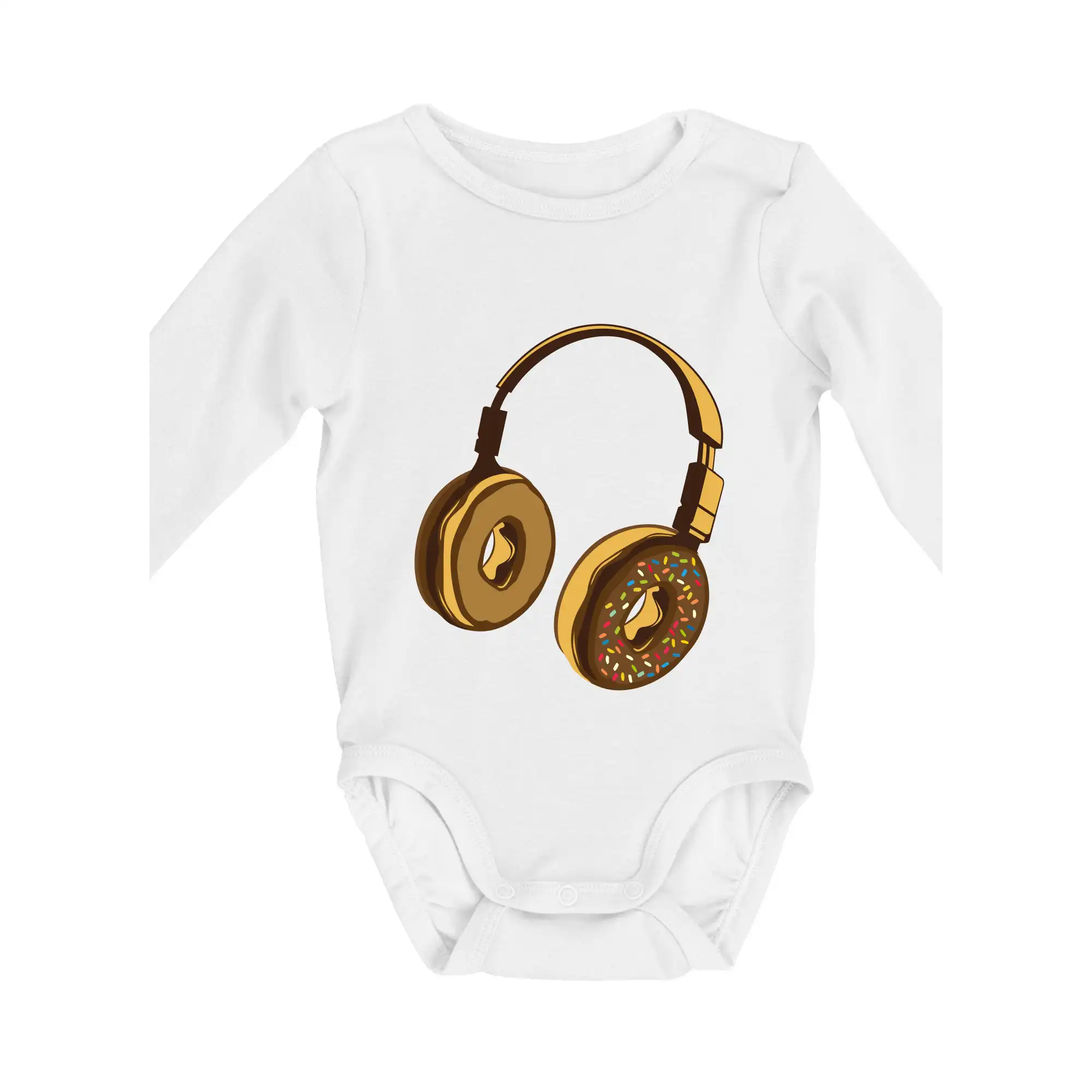 Headphone Donut - Body dojčenské s dlhým rukávom