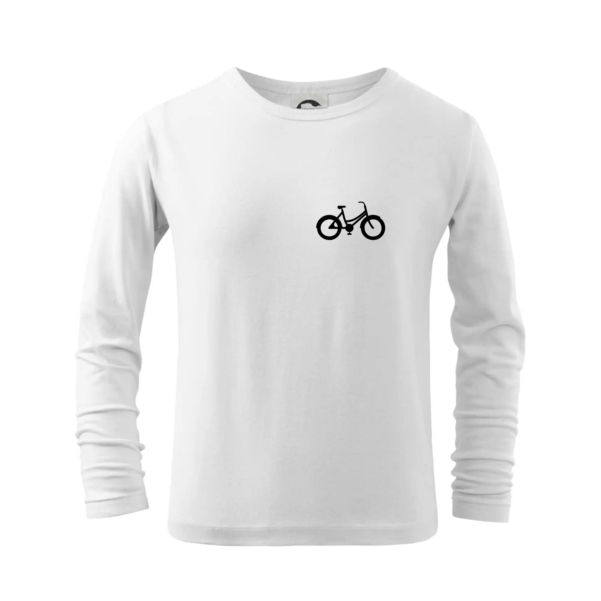 Tričko ako darček pre cyklistu - Obrázok kolesa na prsníku mestský bicykel - Tričko detské Long Sleeve