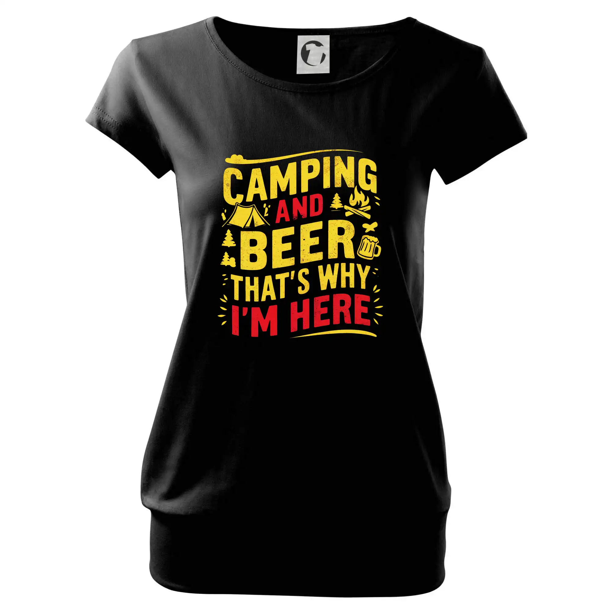 Vtipná tričká pre pivárov - Camping and beer - thats why iam here - Voľné tričko city