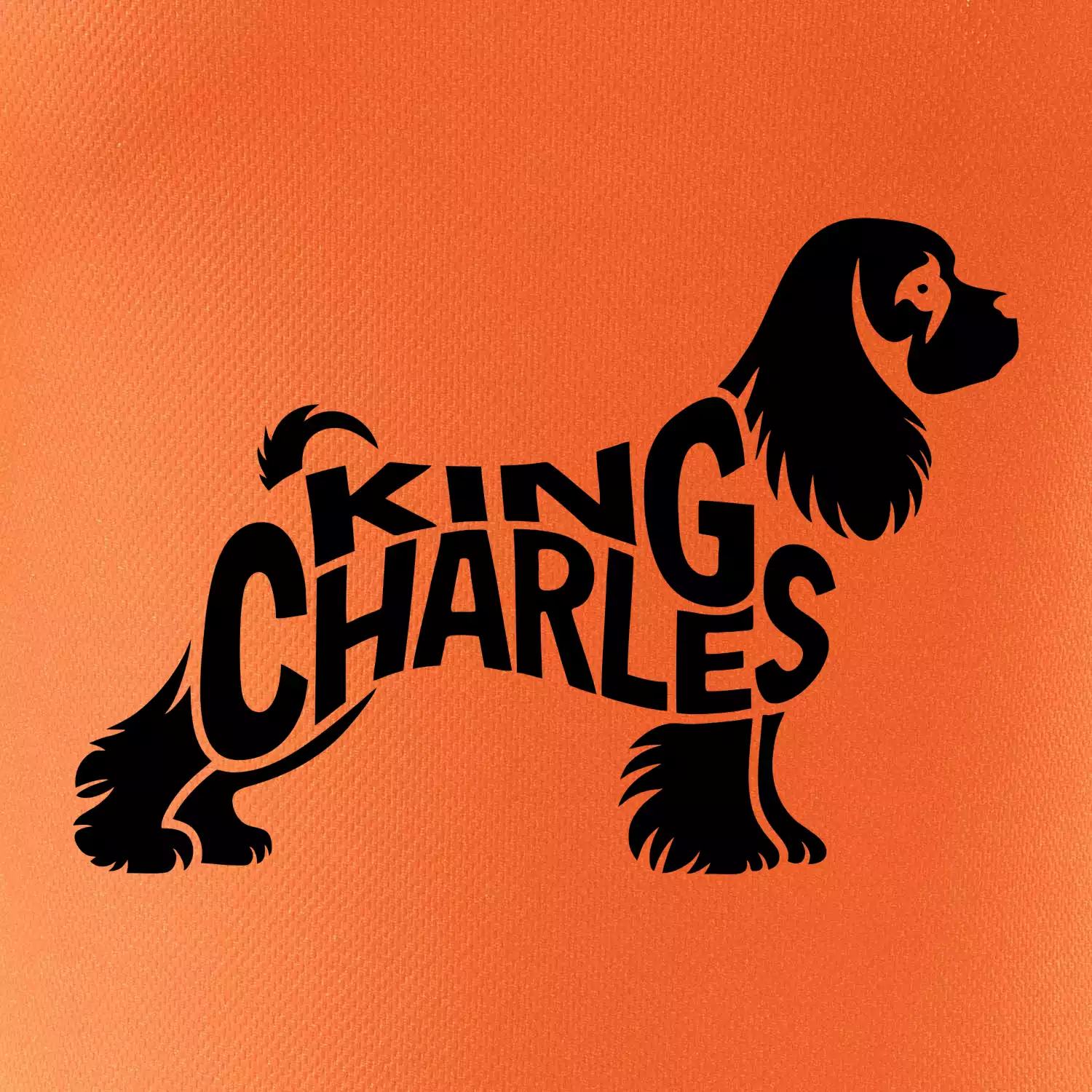 Kavalír king Charles španěl nápis v těle