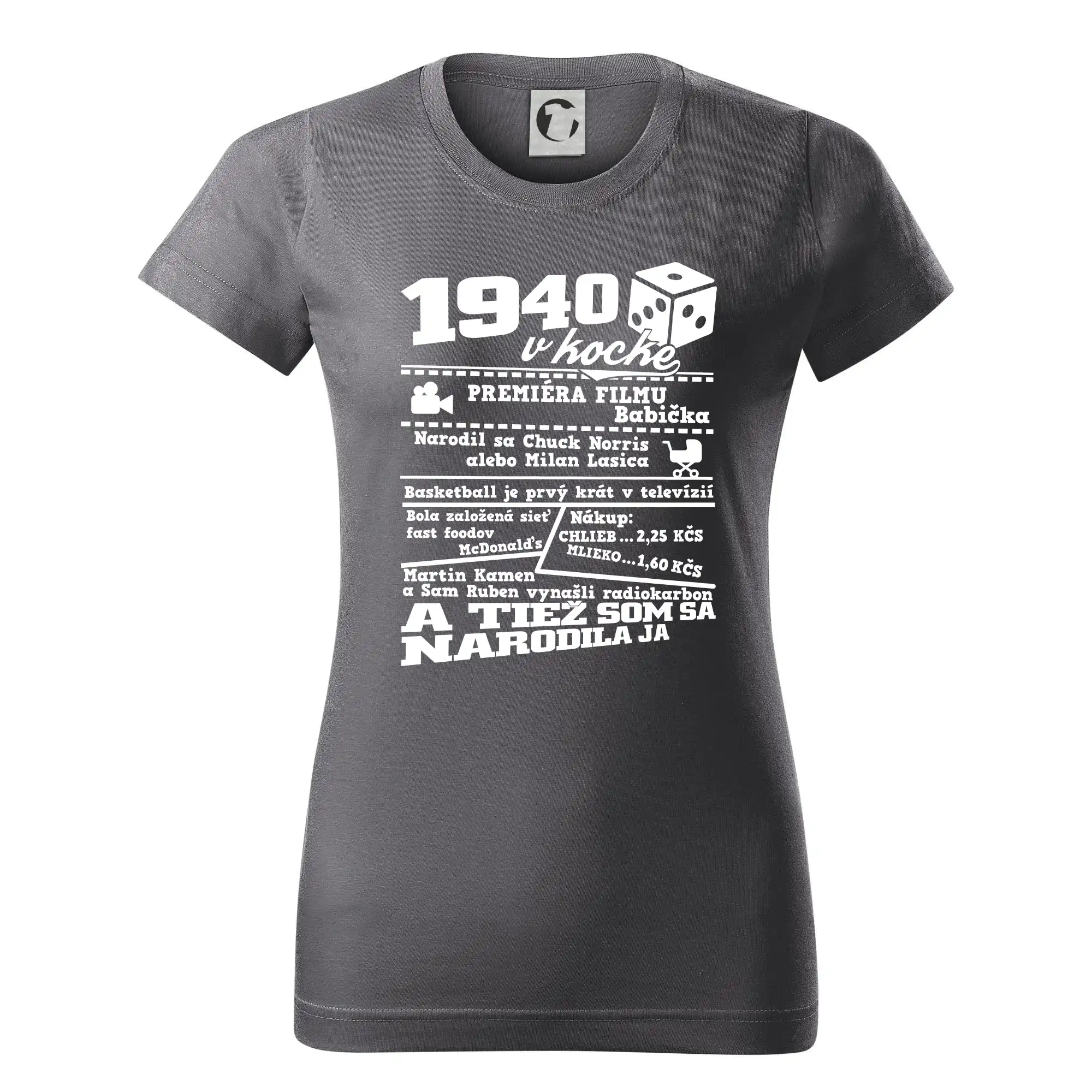 1940 v kocke - Dámske tričko basic - ľahko voľnejšie a dlhšie