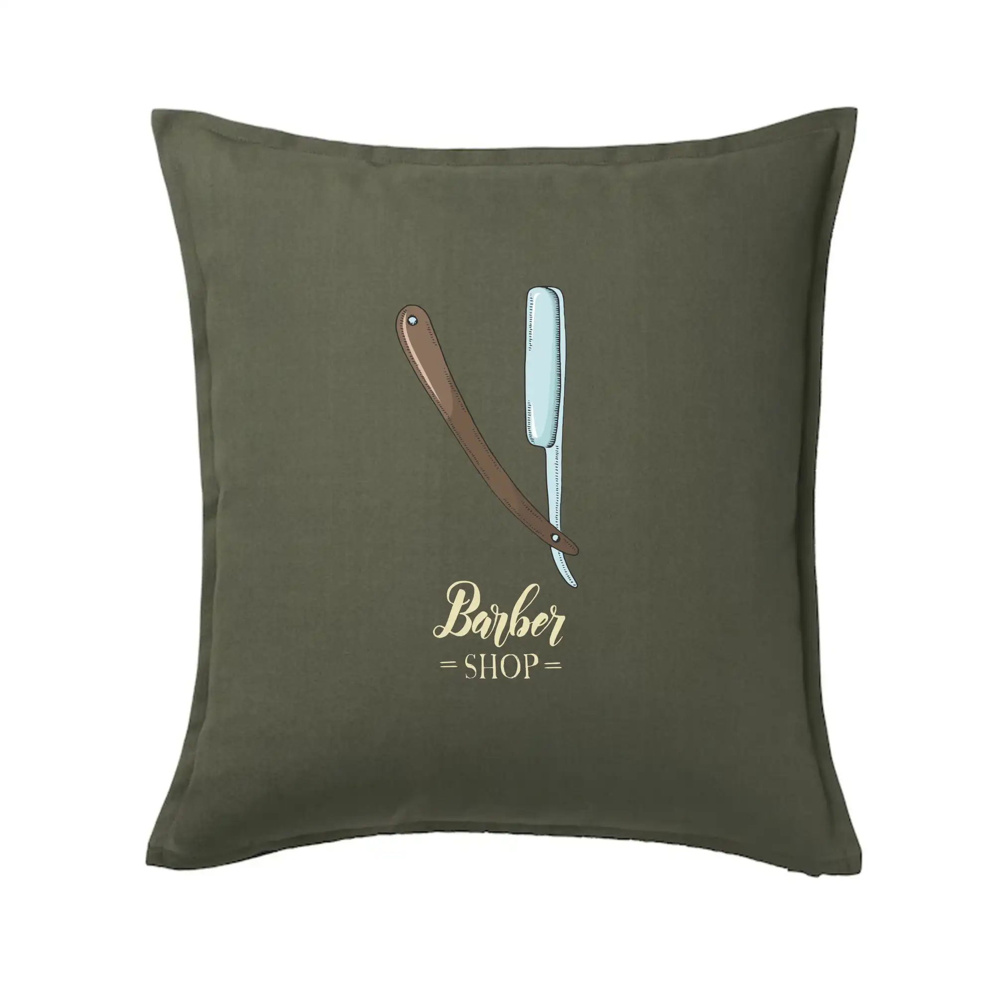 Vtipné tričká do práce - Barber Shop britva - Vankúš 50x50