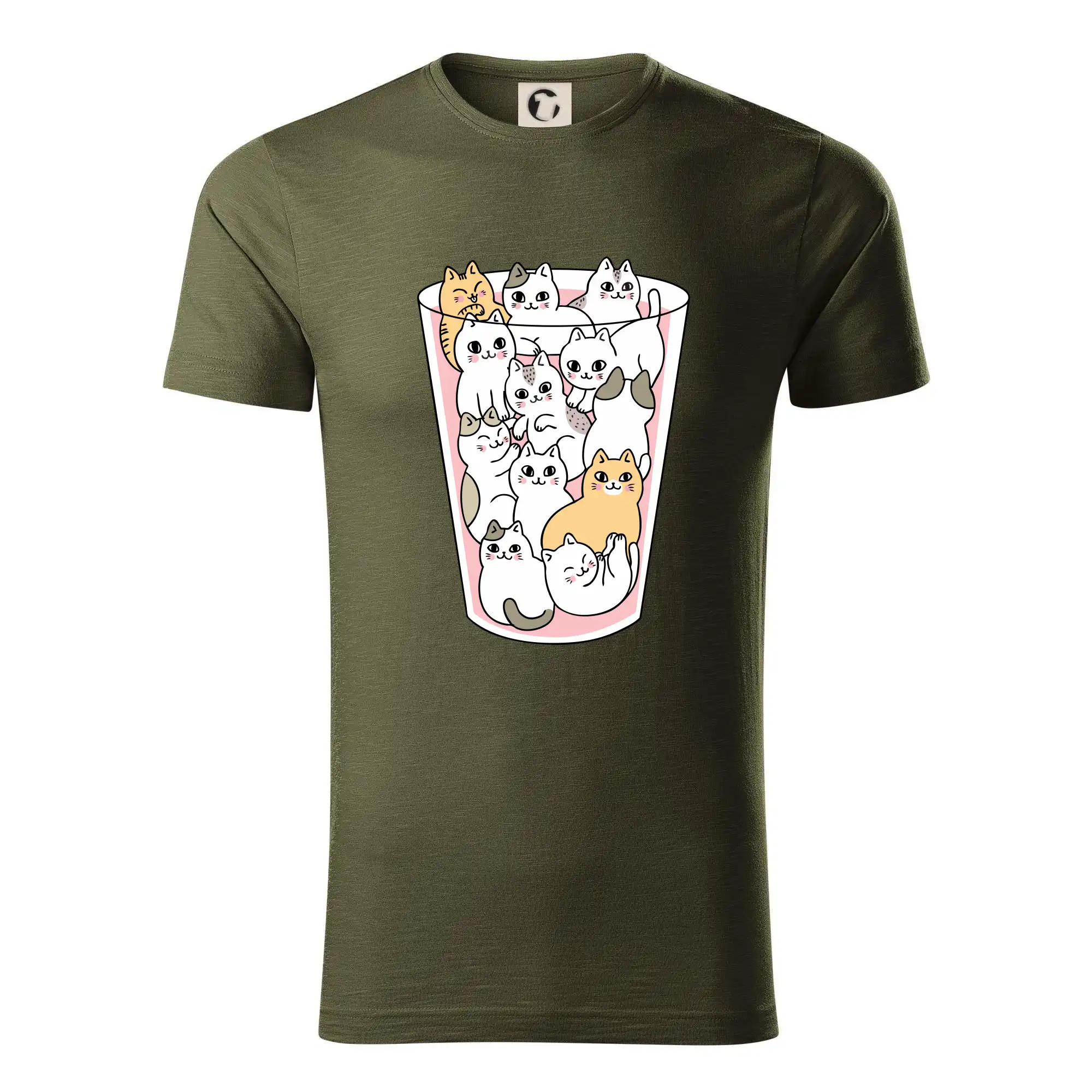 Vtipná tričká s mačkou - Mačky v pohári - Tričko z organickej bavlny