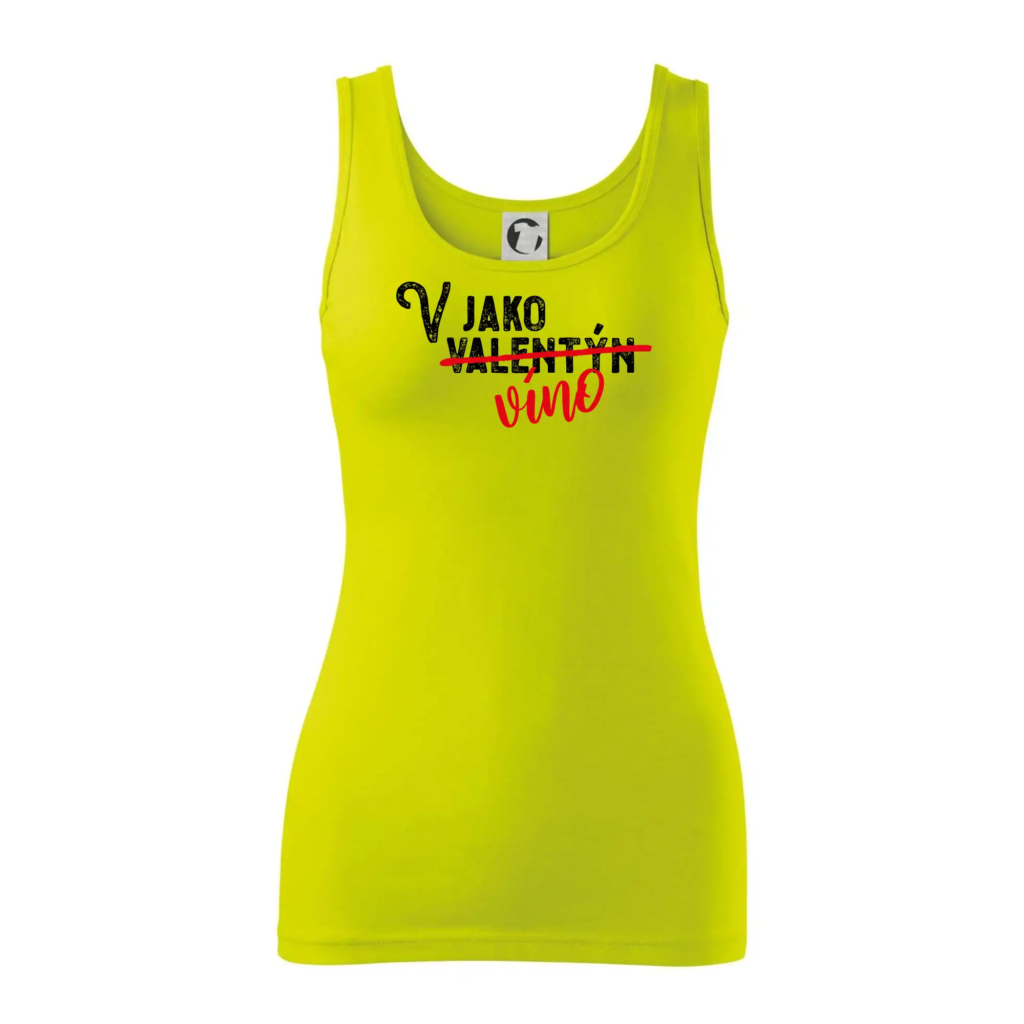 Tričká pre zamilovaných - V jako Valentýn VÍNO - Dámske tielko