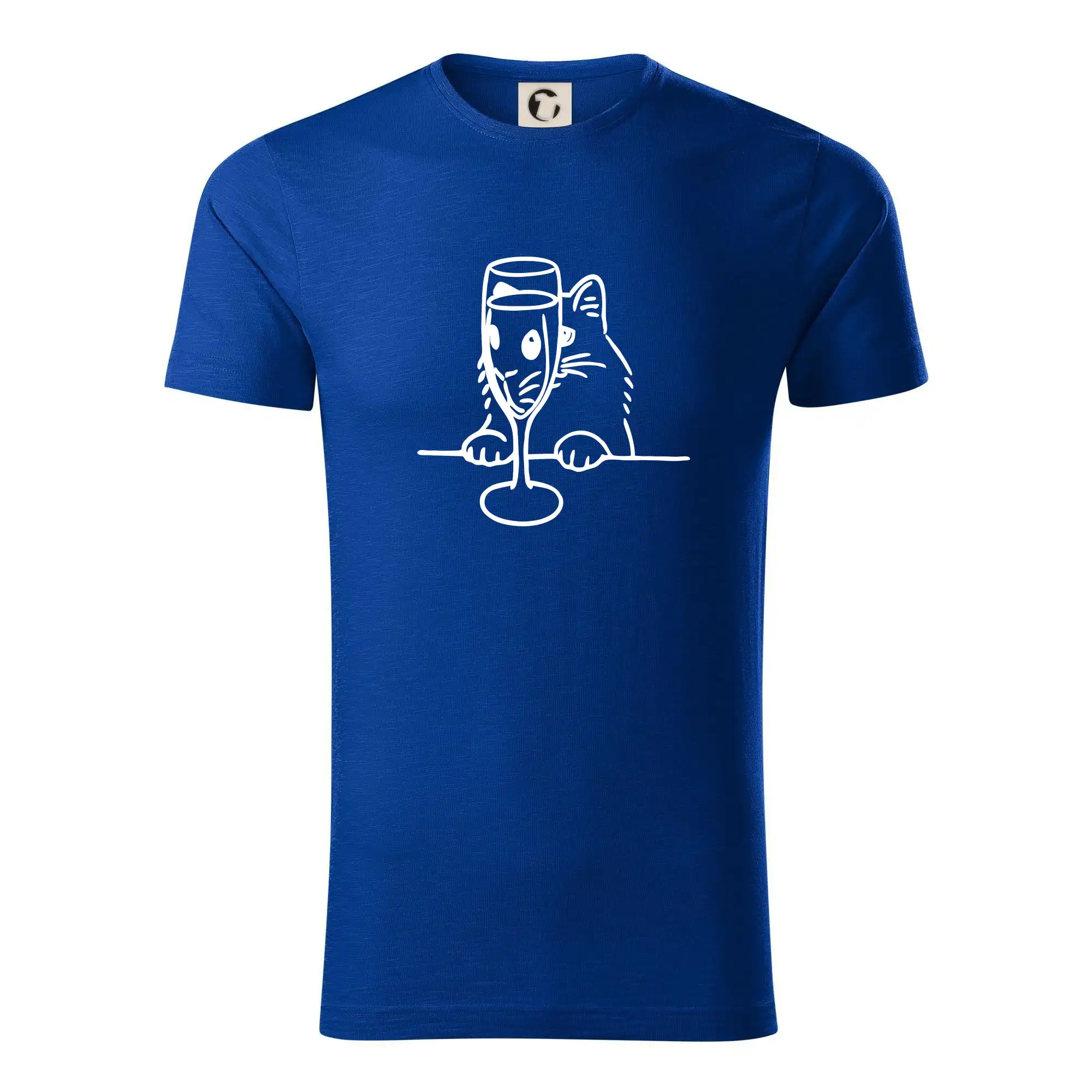 Vtipná tričká s mačkou - Mačka a pohár - Tričko z organickej bavlny
