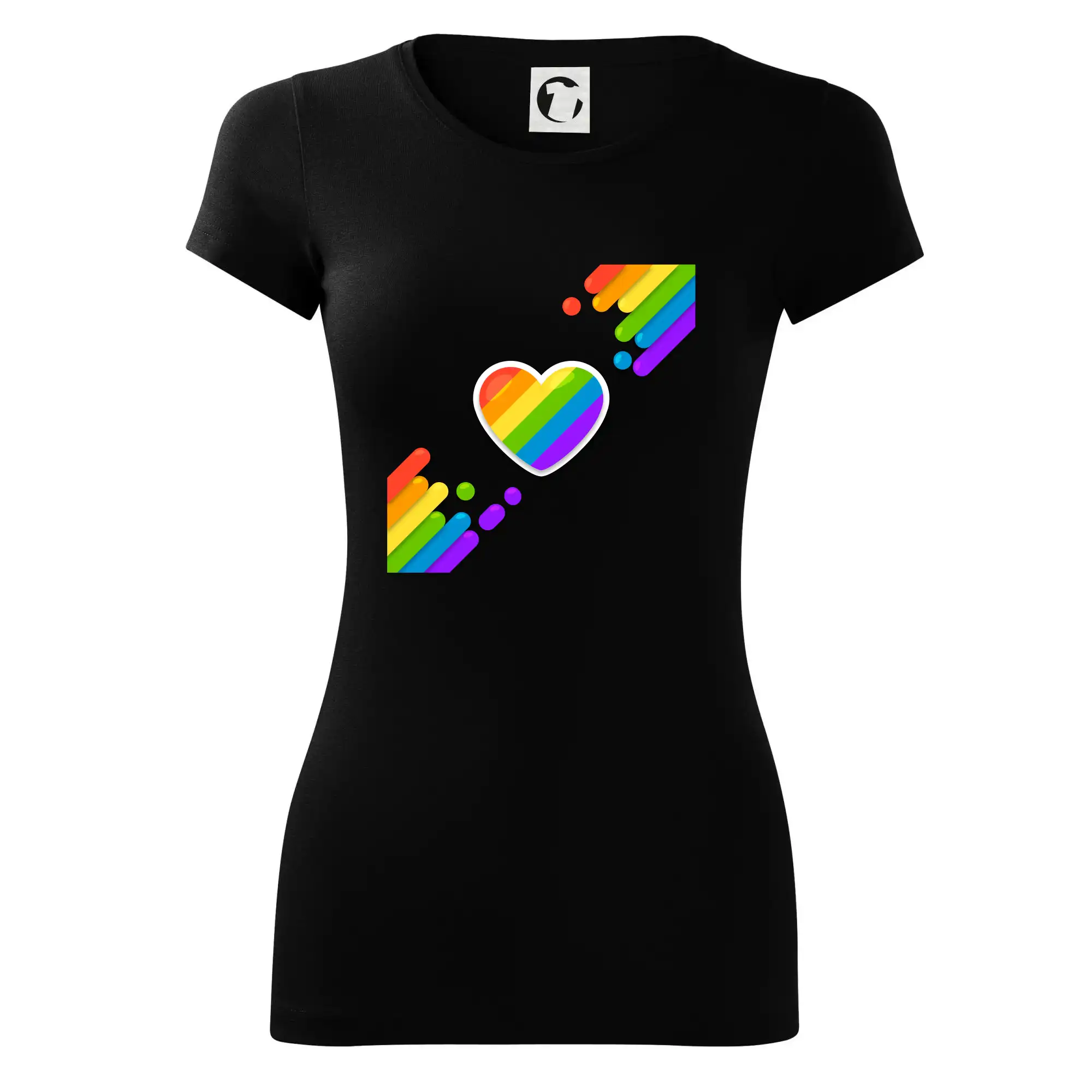 Tričká pre LGBT a Queer komunitu - Srdce uhlopriečne - Dámske tričko Glance - Priliehavejší strih