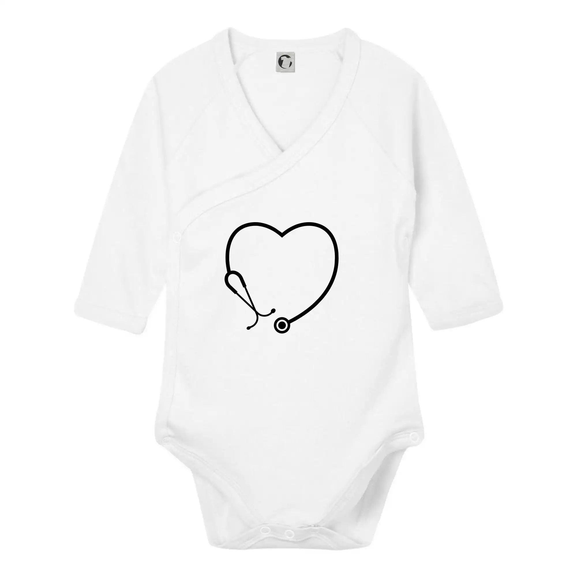 Stetoskop srdce - Body zavinovacie s dlhým rukávom